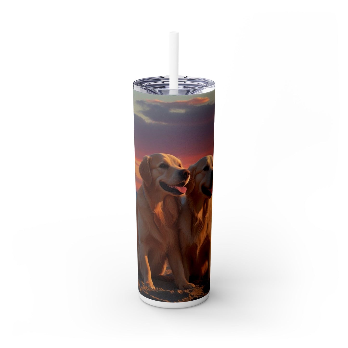 Golden Retriever Love Skinny Tumbler with Straw, 20oz