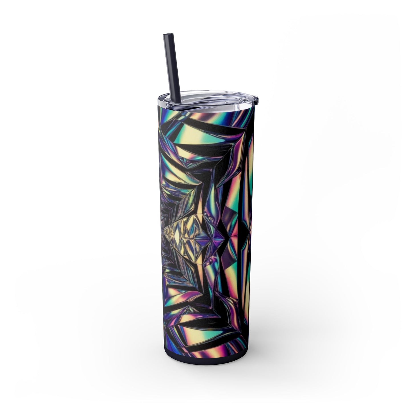 Optical Illusion Skinny Tumbler with Straw, 20oz