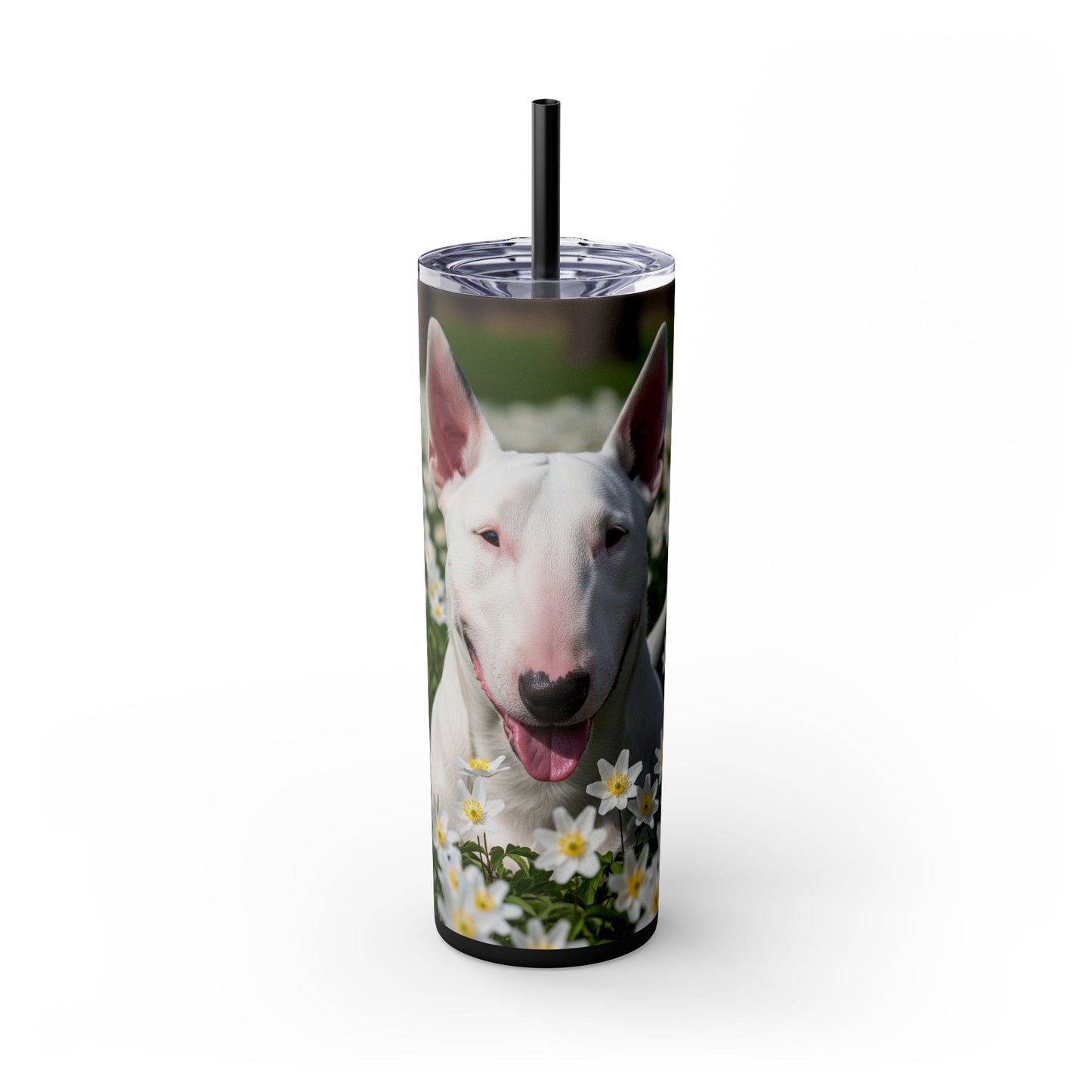 Bull Terrier Tumbler with Straw, 20oz
