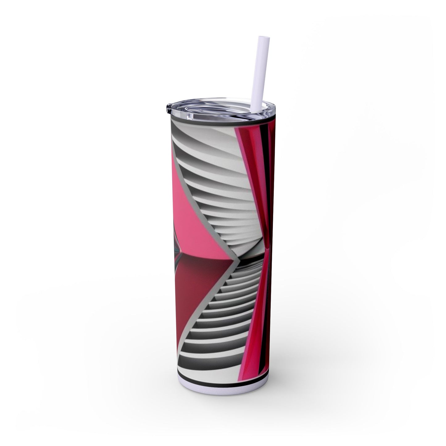 Optical Illusion Skinny Tumbler with Straw, 20oz