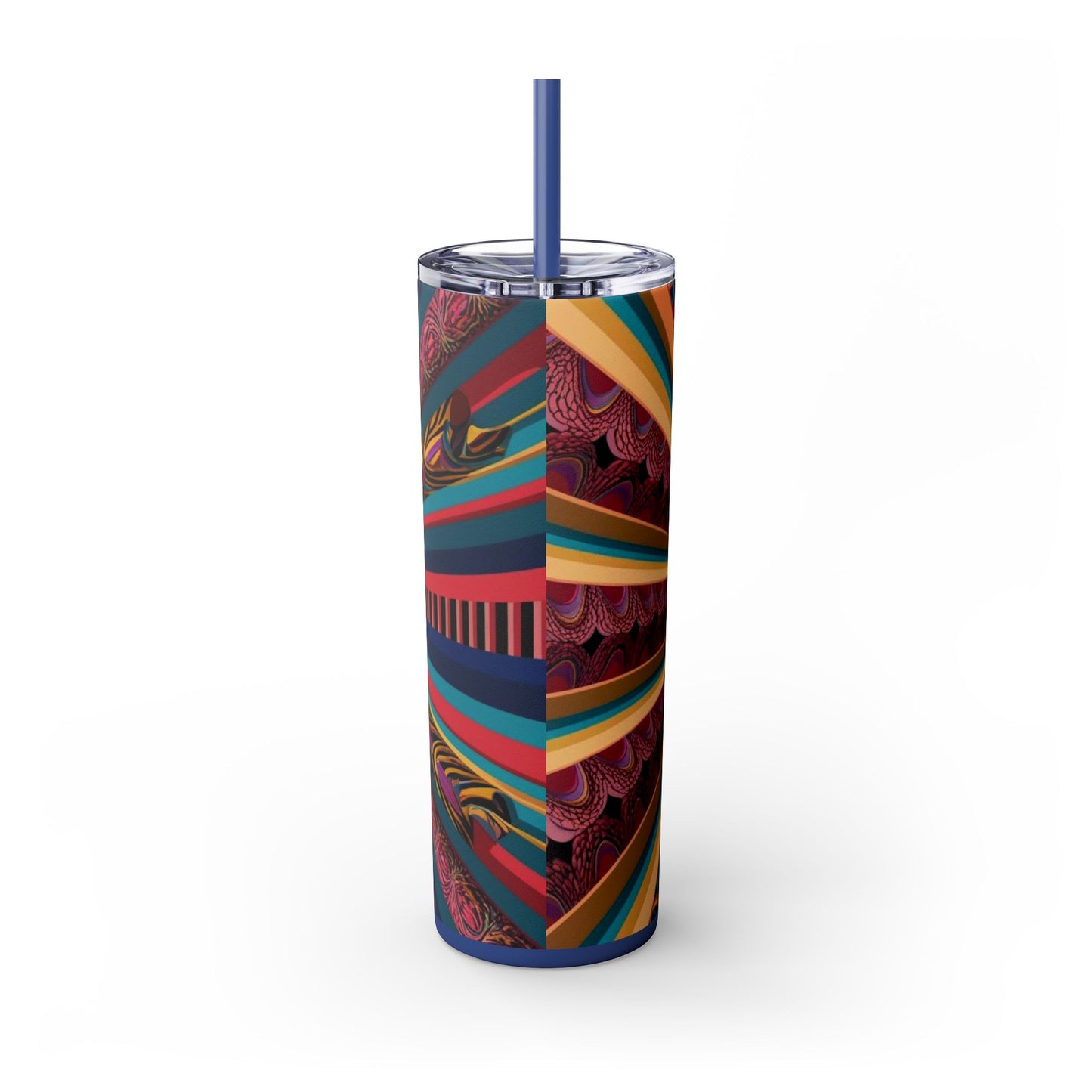 Optical Illusion Skinny Tumbler with Straw, 20oz