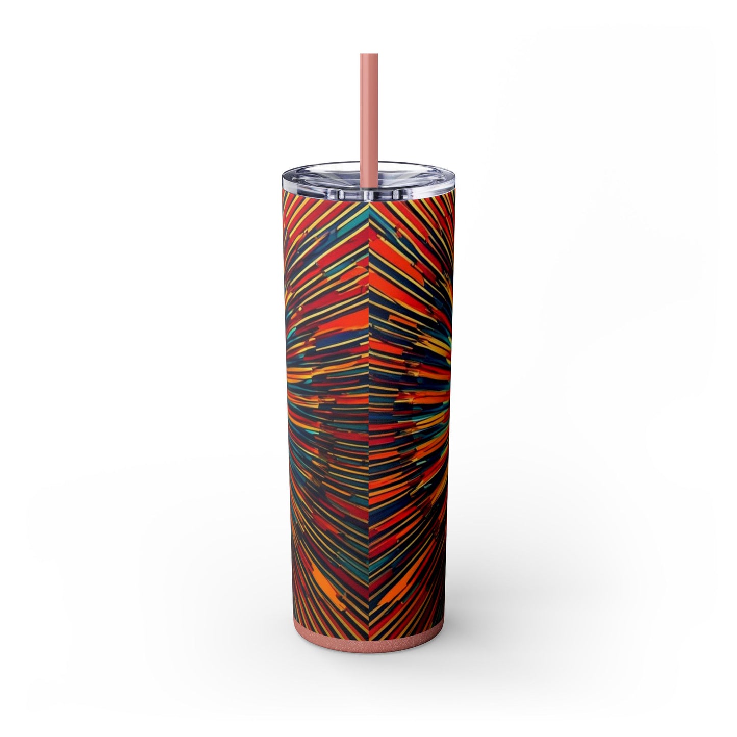 Optical Illusion Skinny Tumbler with Straw, 20oz