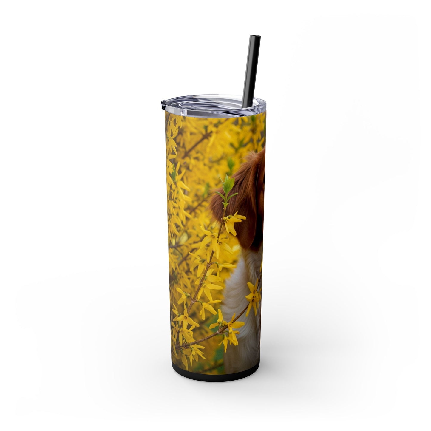 Brittany Dog Tumbler with Straw, 20oz