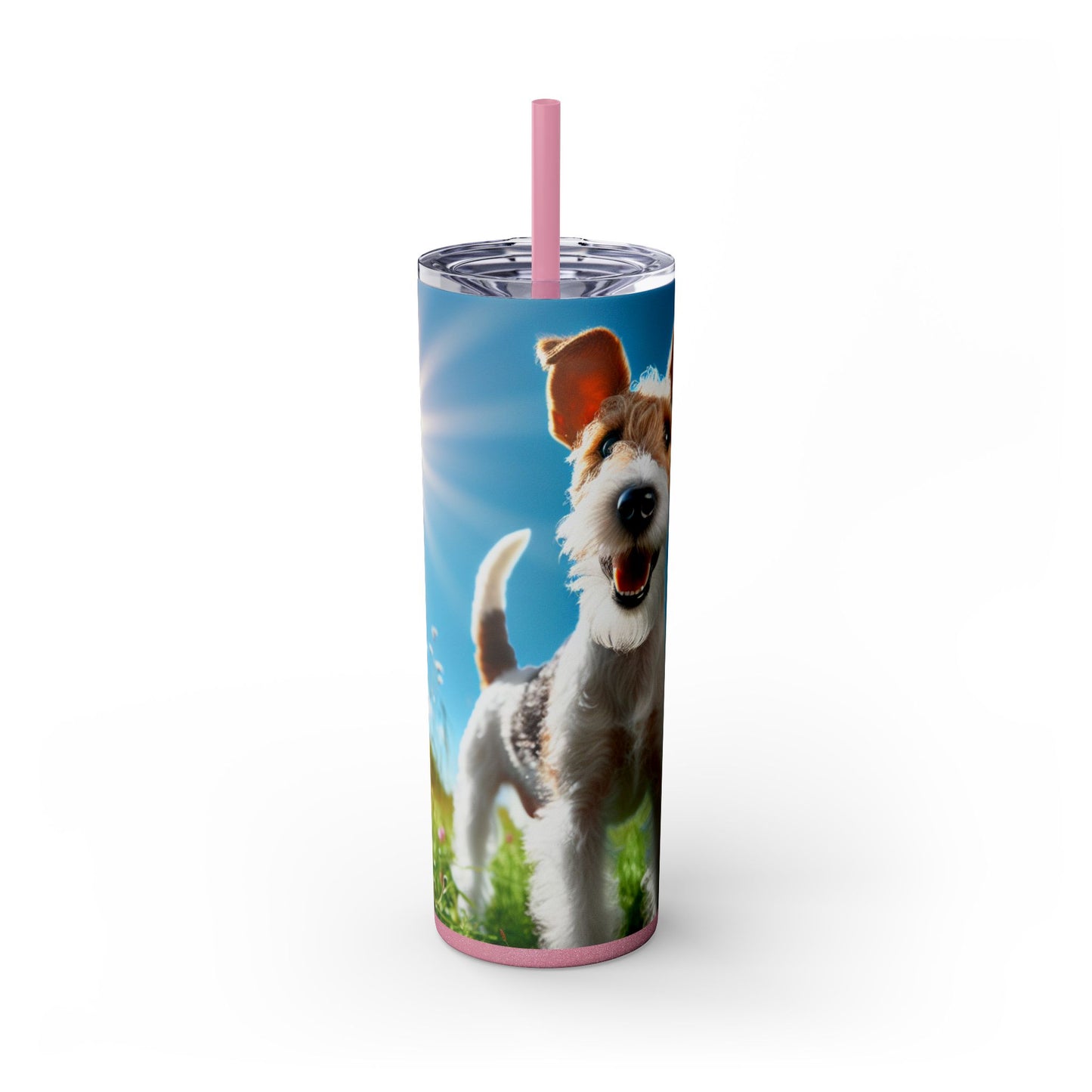 Fox Terrier Tumbler with Straw, 20oz