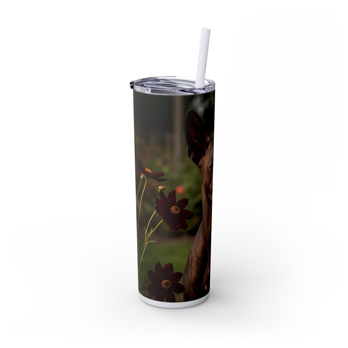 Xoloitzcuintli Skinny Tumbler with Straw, 20oz