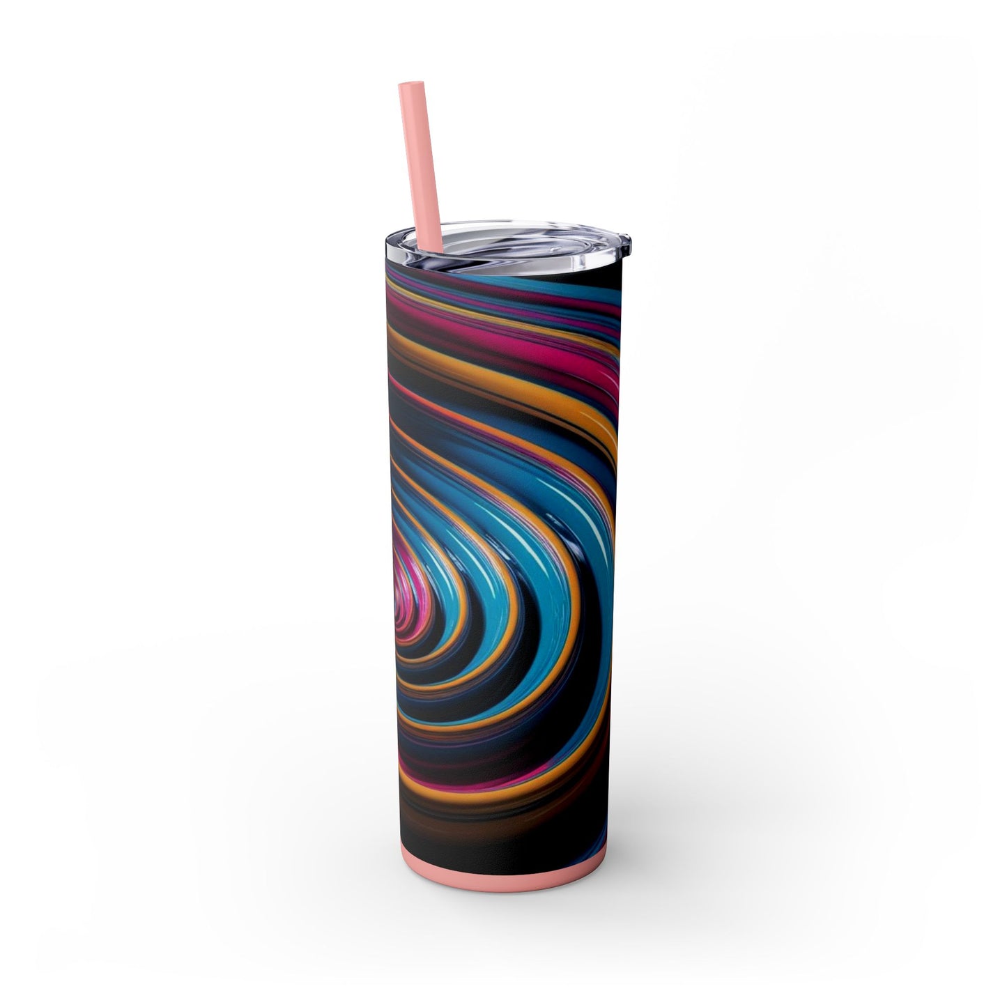 Optical Illusion Skinny Tumbler with Straw, 20oz