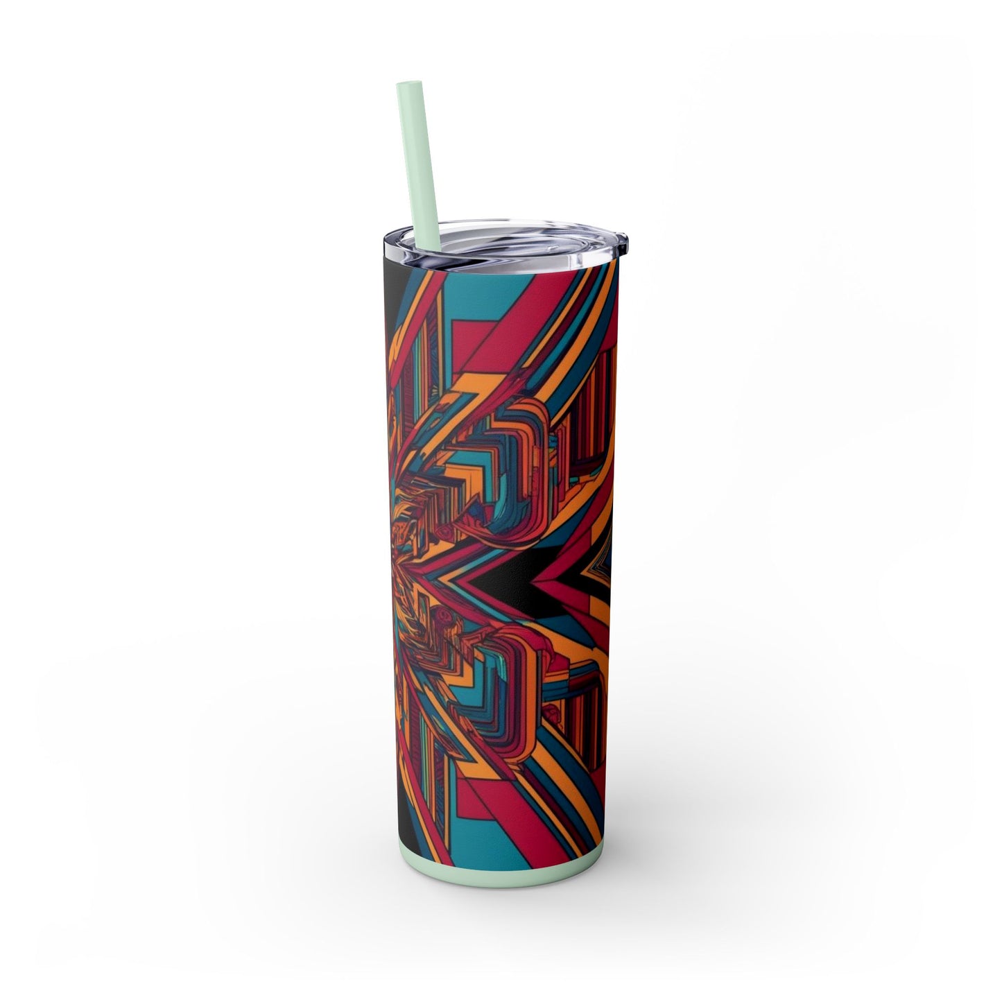 Optical Illusion Skinny Tumbler with Straw, 20oz