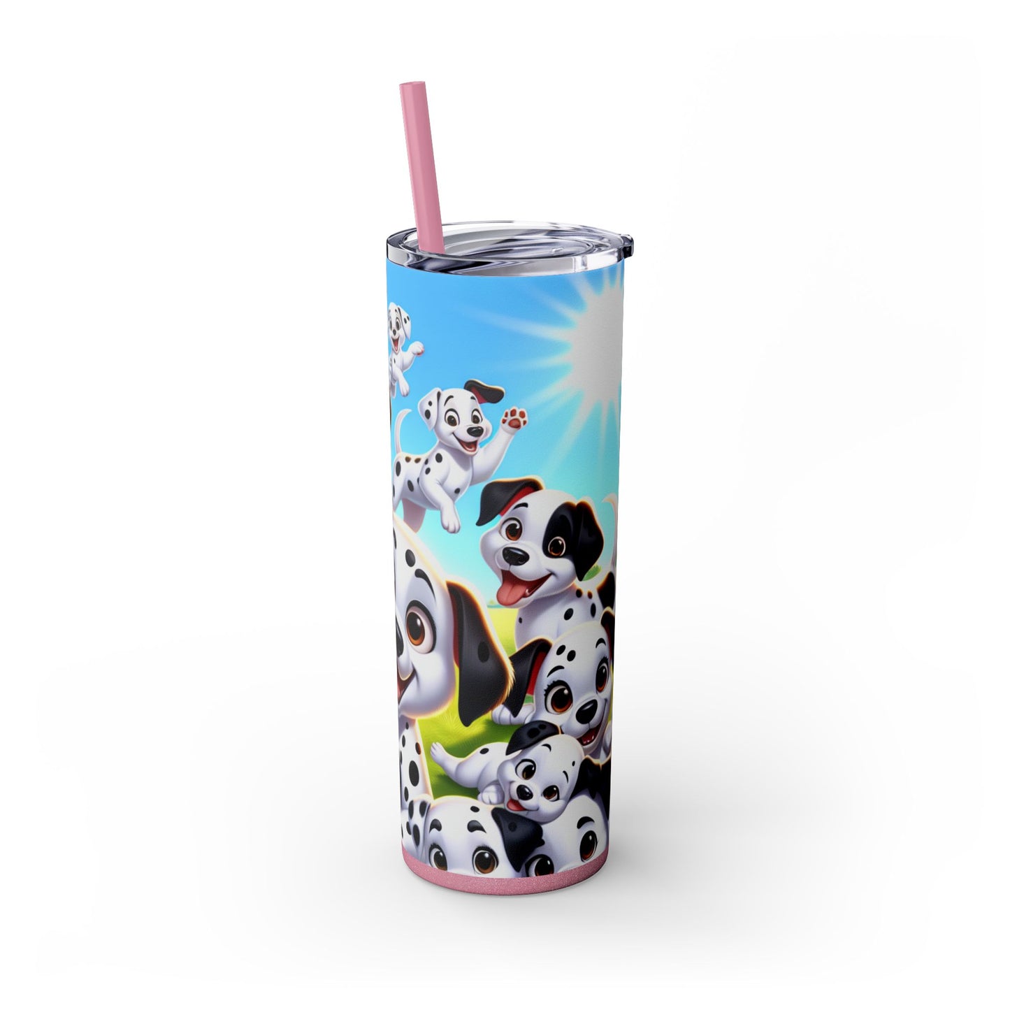 Dalmatian Skinny Tumbler with Straw, 20oz