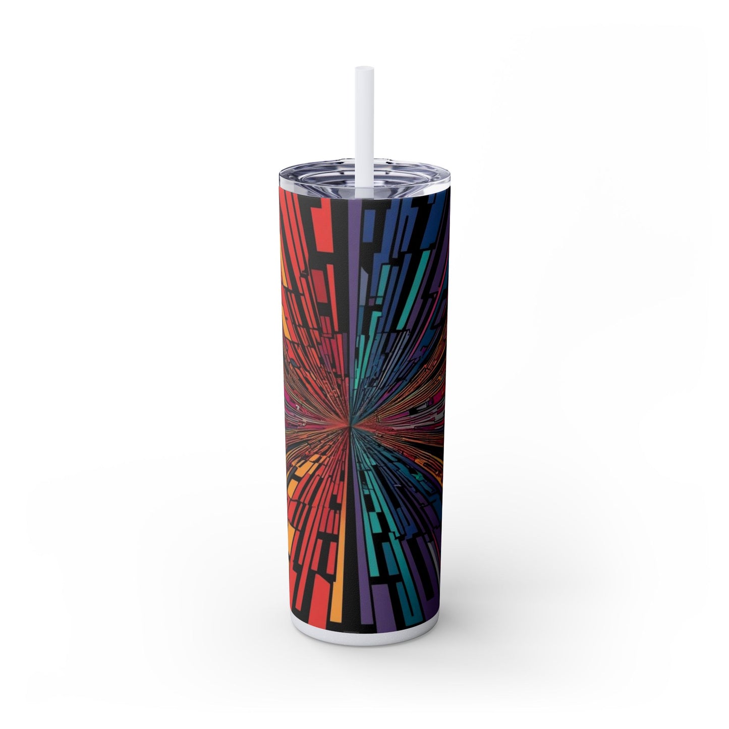 Optical Illusion Skinny Tumbler with Straw, 20oz