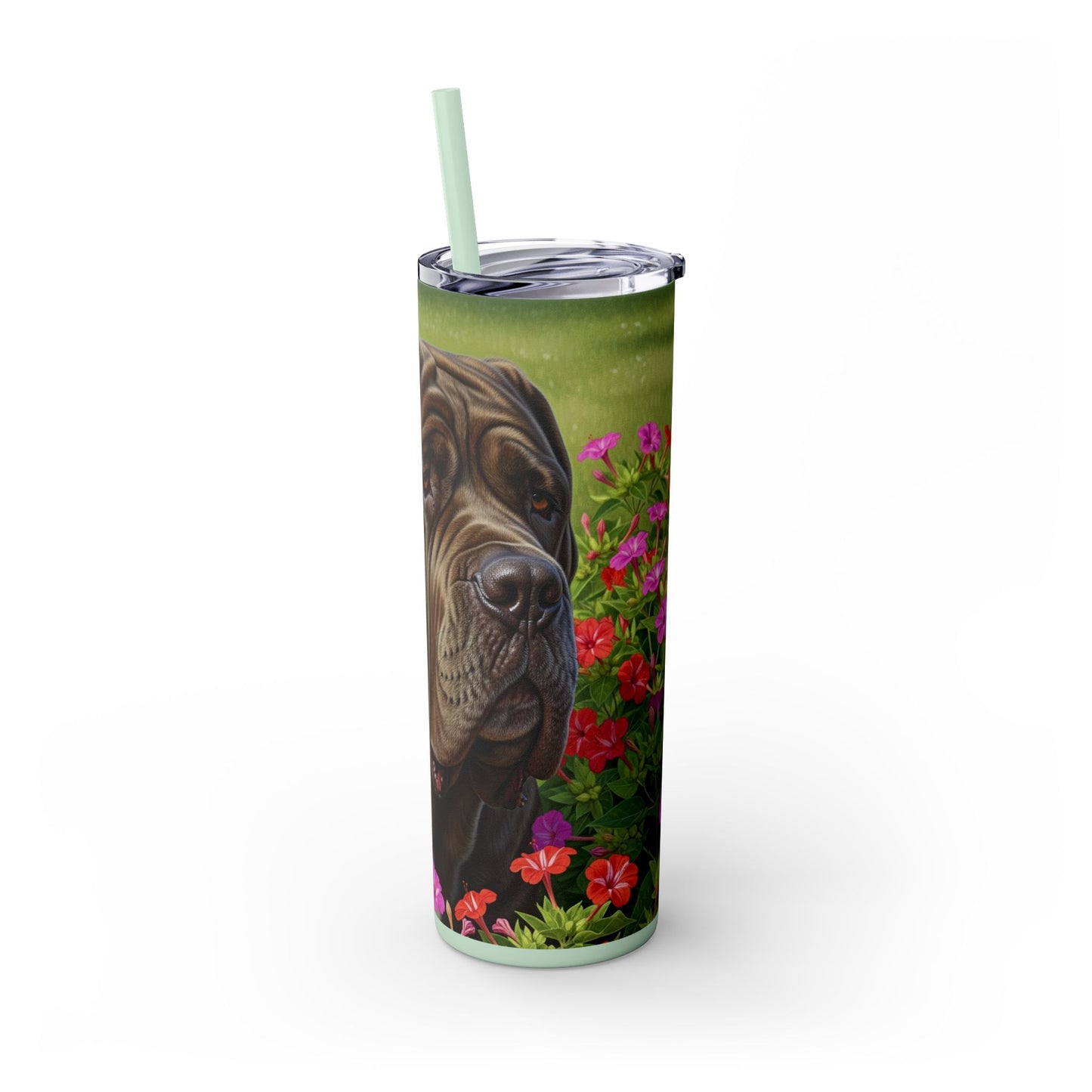 Neapolitan Mastiff Tumbler with Straw, 20oz