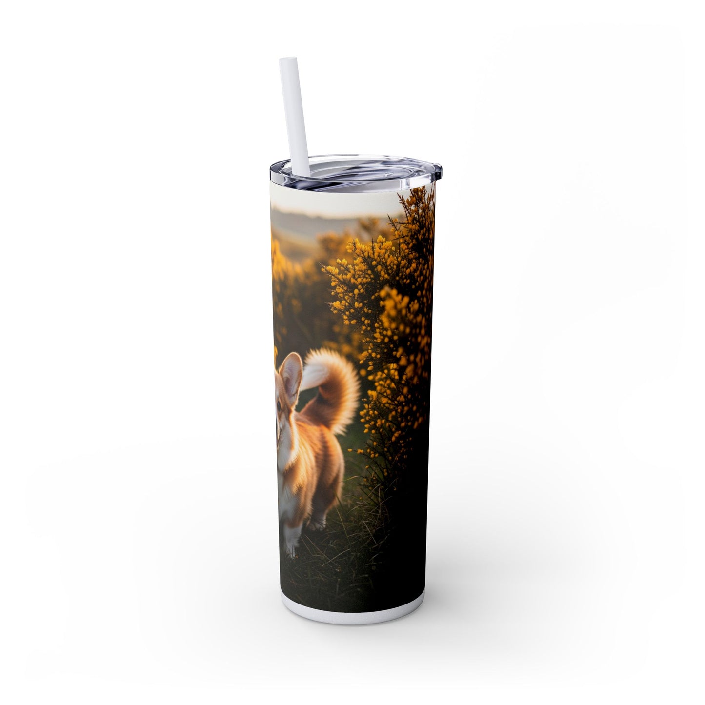 Pembroke Welsh Corgi Skinny Tumbler with Straw, 20oz