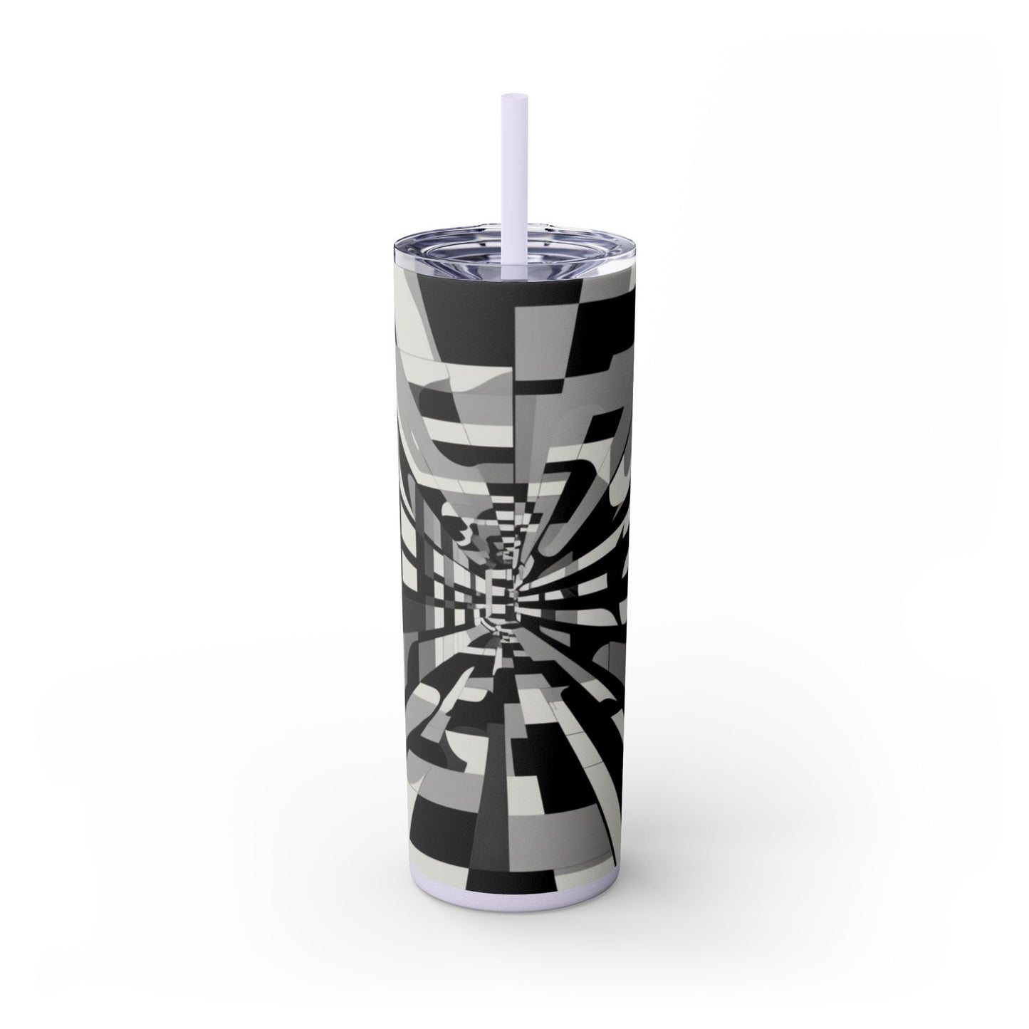 Optical Illusion Skinny Tumbler with Straw, 20oz