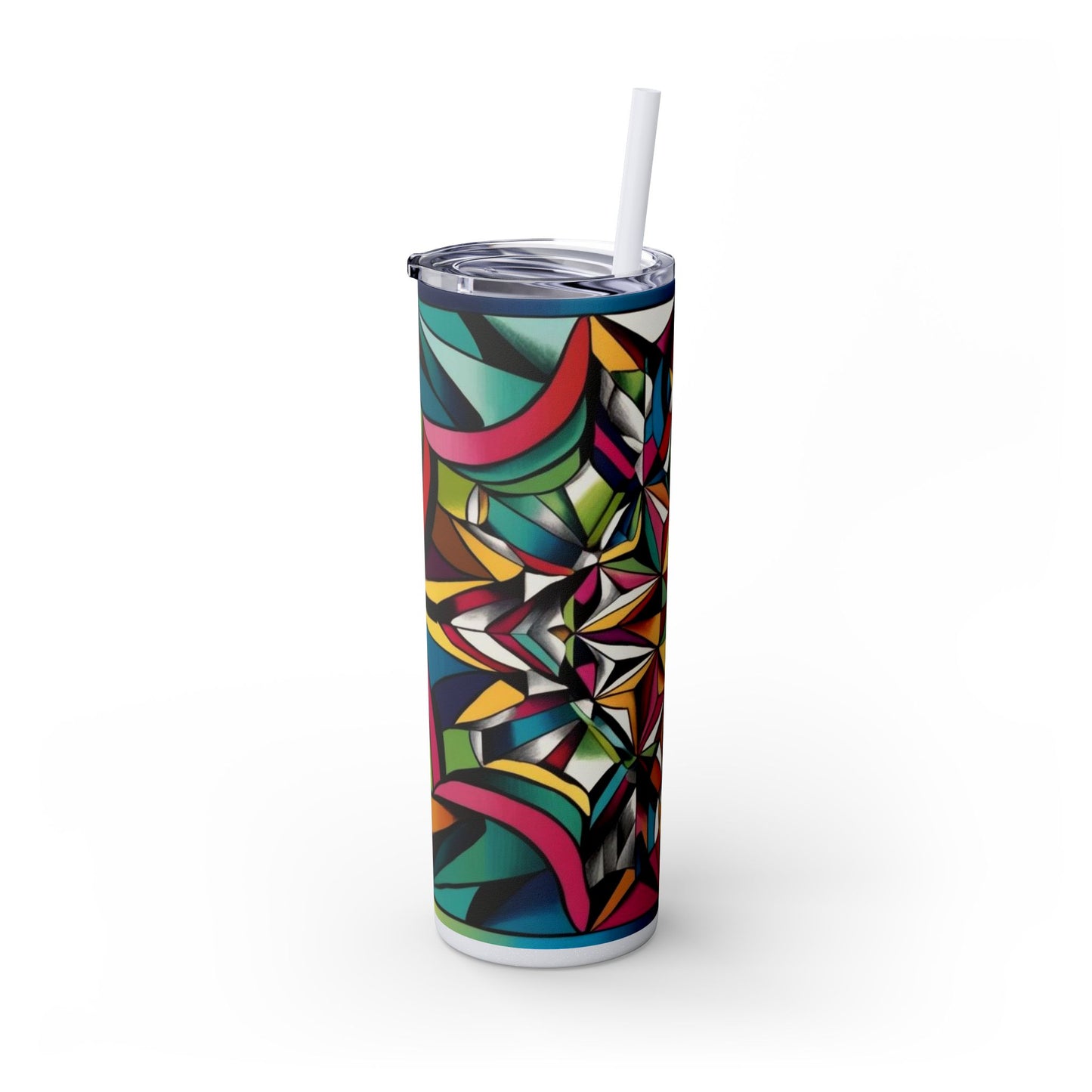 Optical Illusion Skinny Tumbler with Straw, 20oz