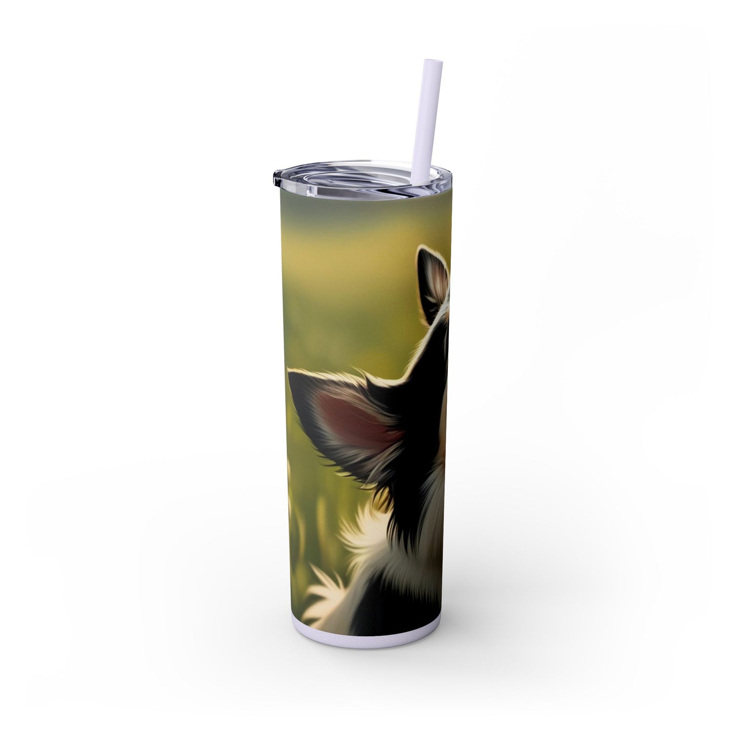 Swedish Vallhund Skinny Tumbler with Straw, 20oz