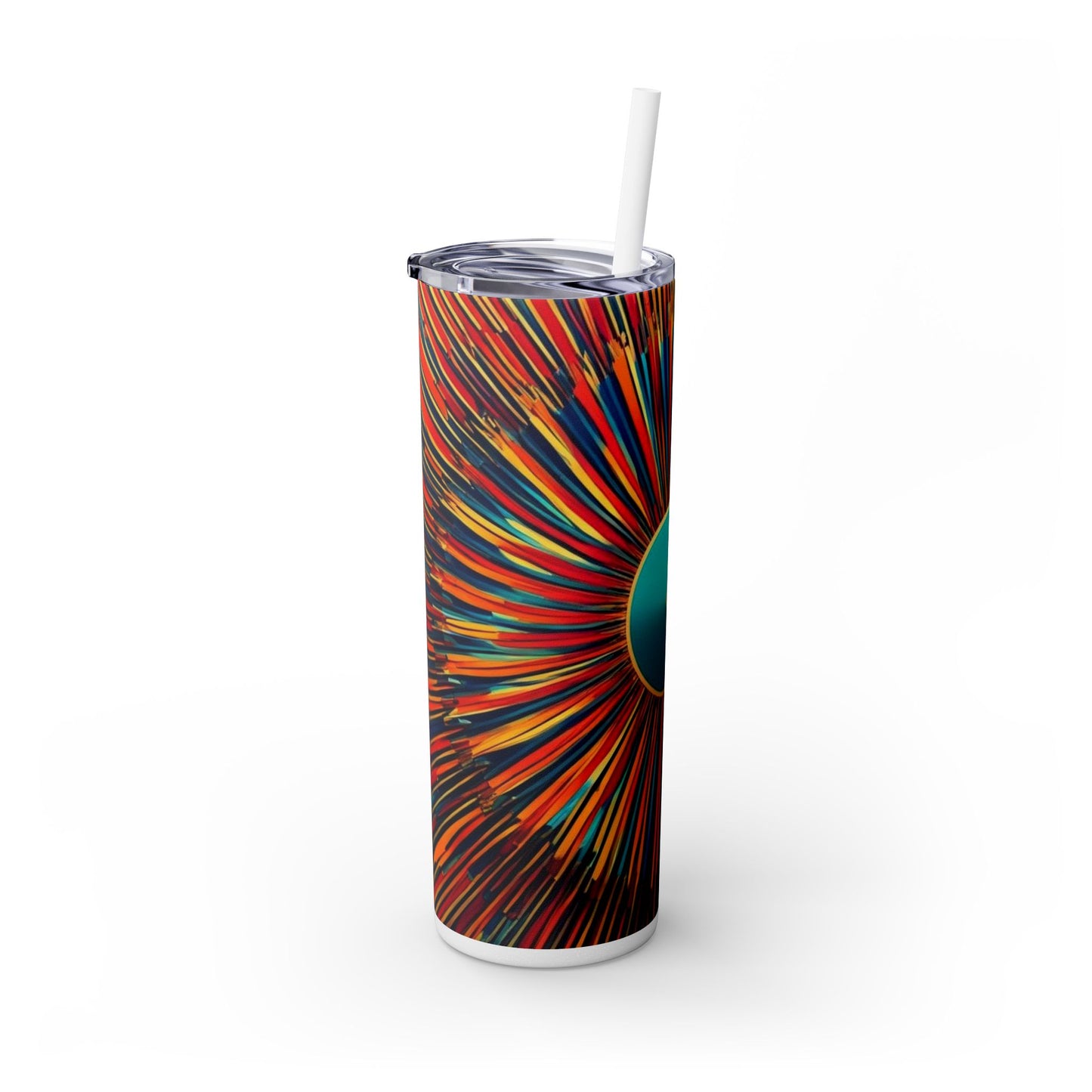 Optical Illusion Skinny Tumbler with Straw, 20oz