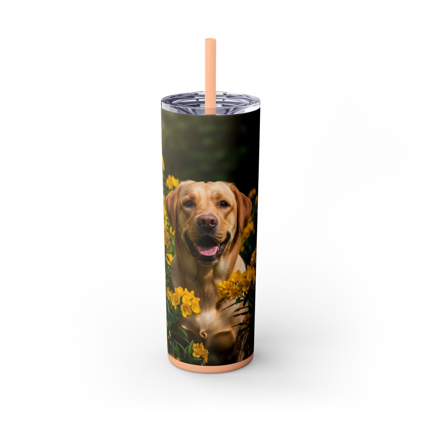 Labrador Retriever Skinny Tumbler with Straw, 20oz