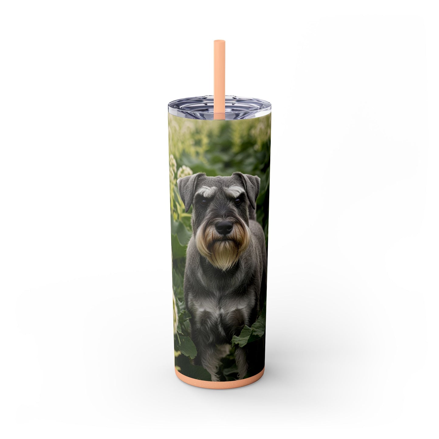 Standard Schnauzer Skinny Tumbler with Straw, 20oz