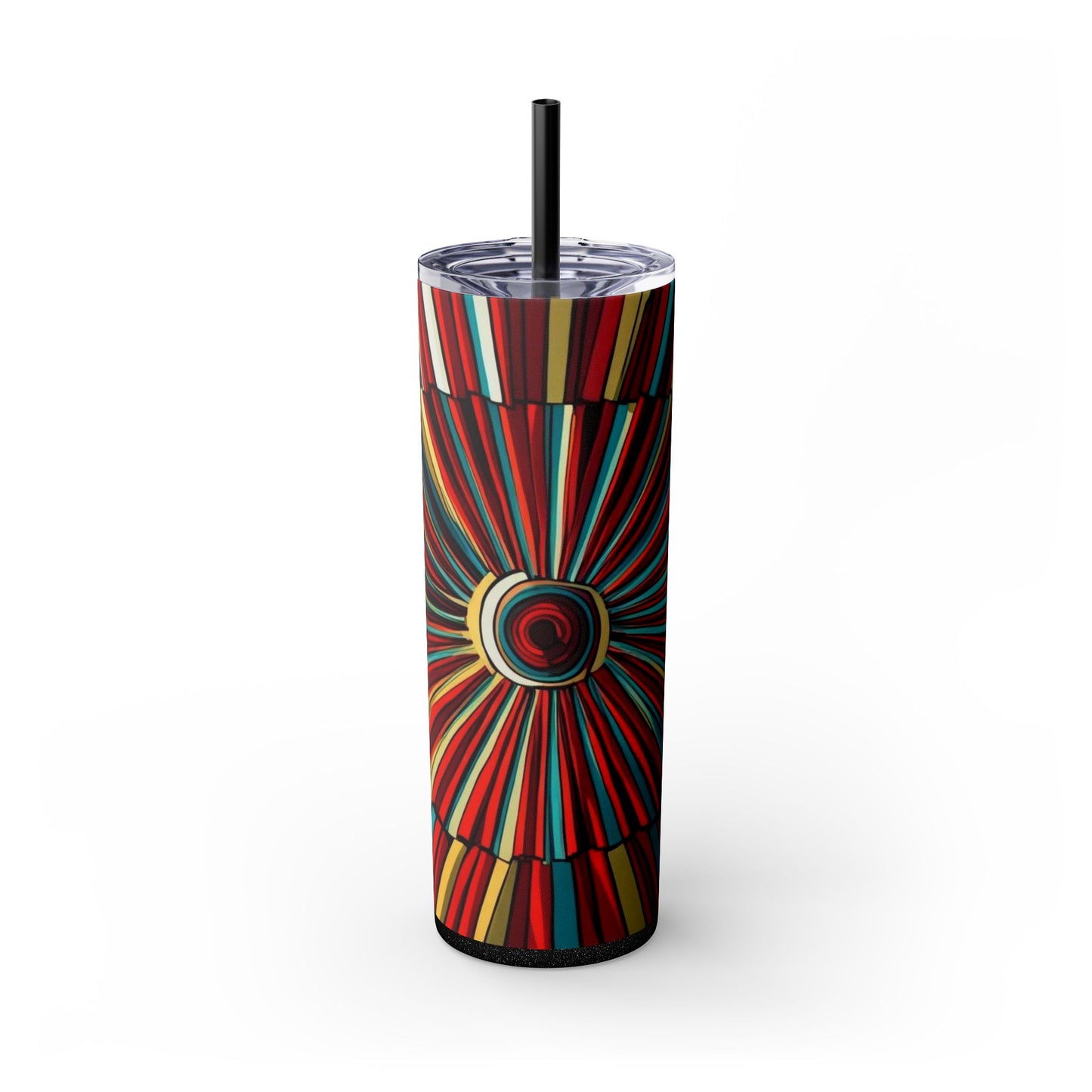 Optical Illusion Skinny Tumbler with Straw, 20oz