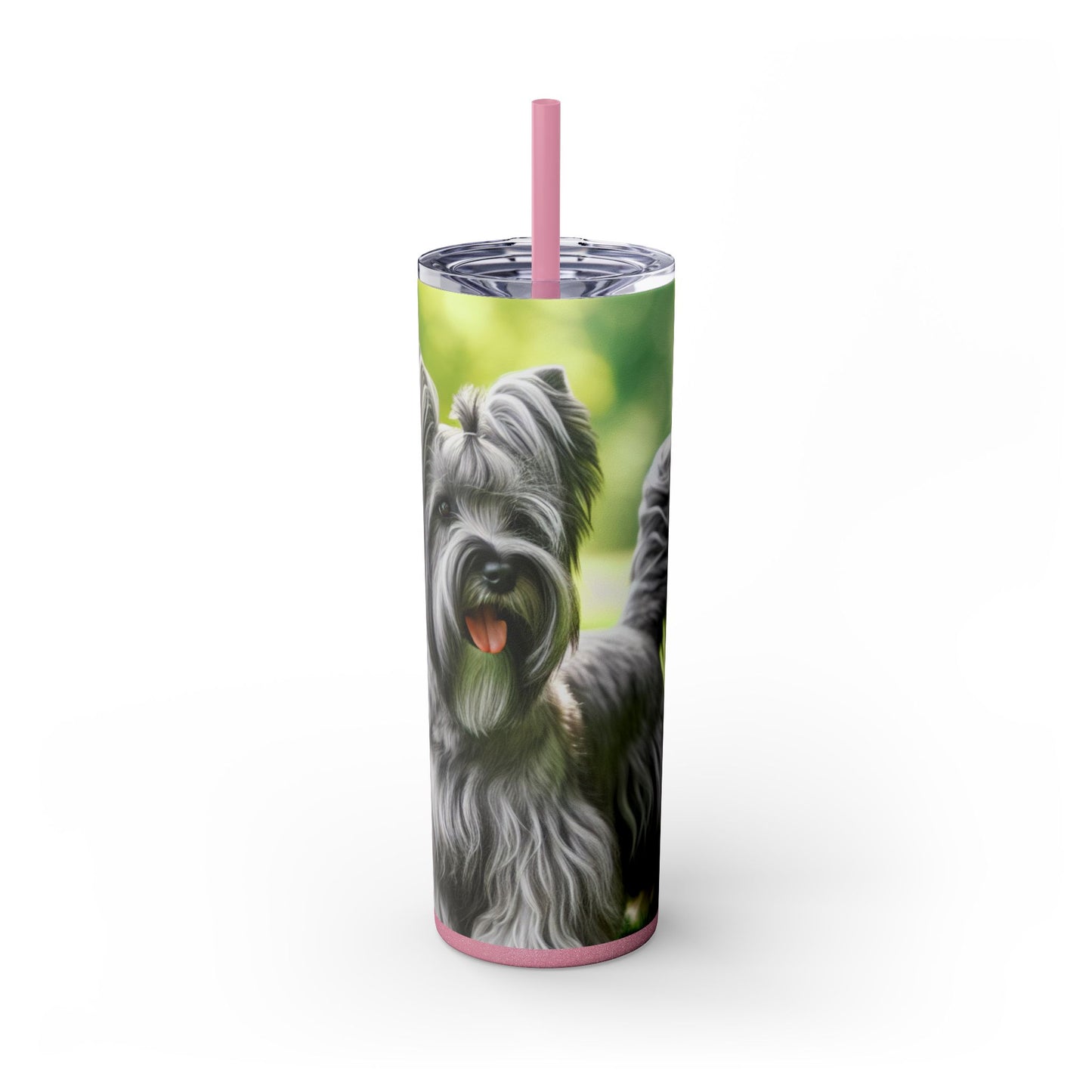 Skye Terrier Skinny Tumbler with Straw, 20oz