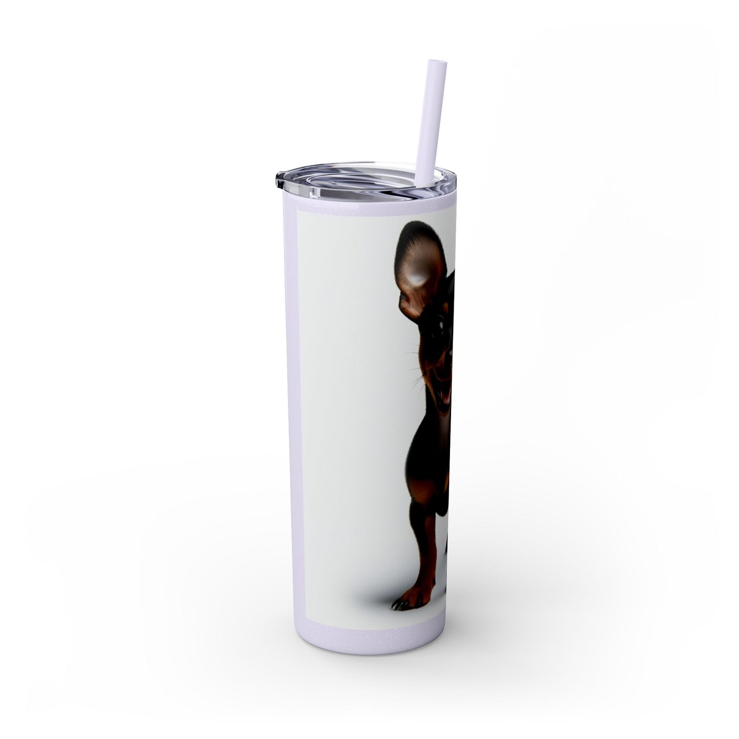 Miniature Pinscher Skinny Tumbler with Straw, 20oz