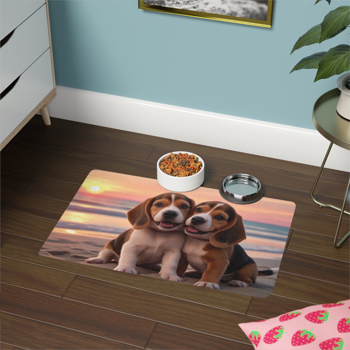 Pet Food Mat (12x18) - Beagle Love