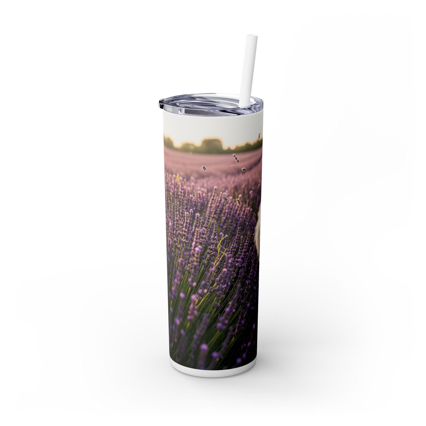 Poodle Skinny Tumbler with Straw, 20oz