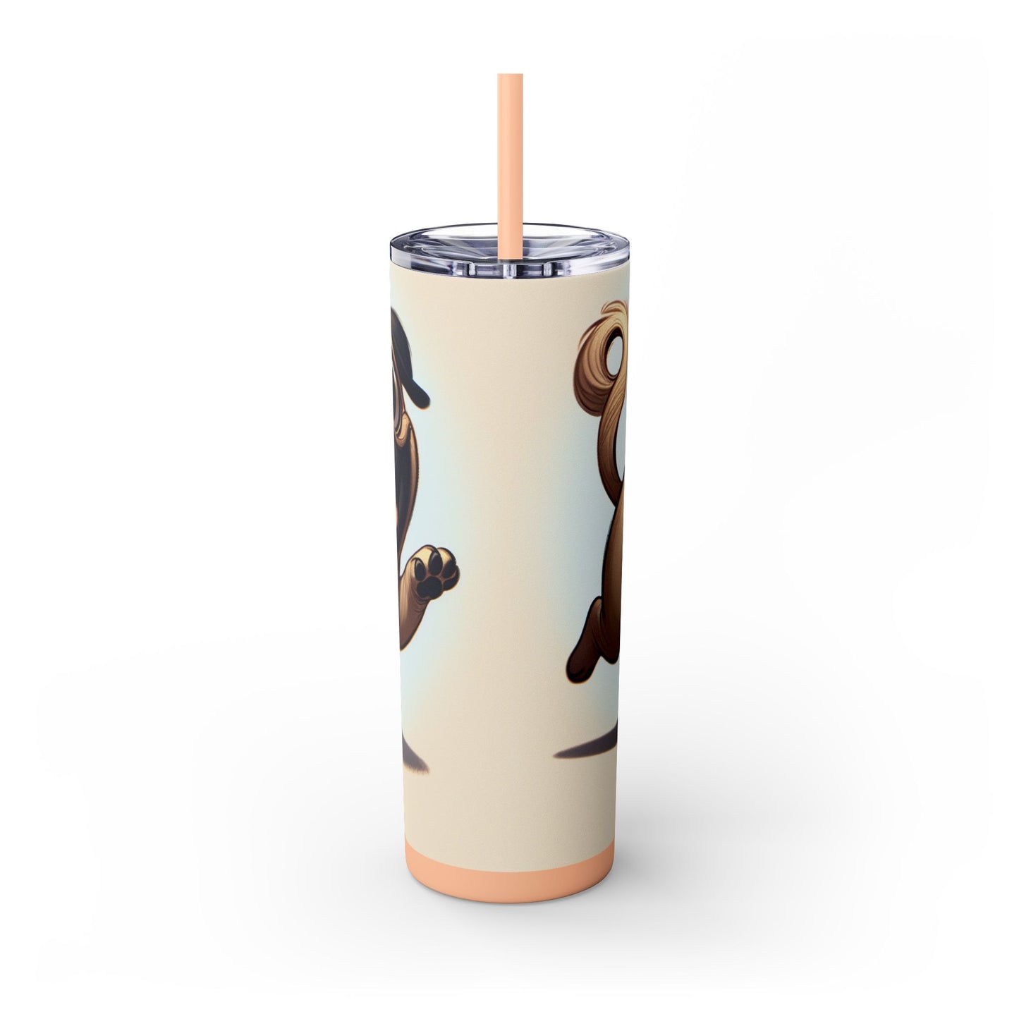 Pug Skinny Tumbler with Straw, 20oz