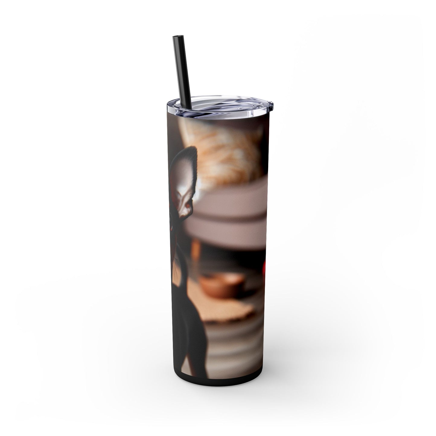 English Toy Terrier Tumbler with Straw, 20oz