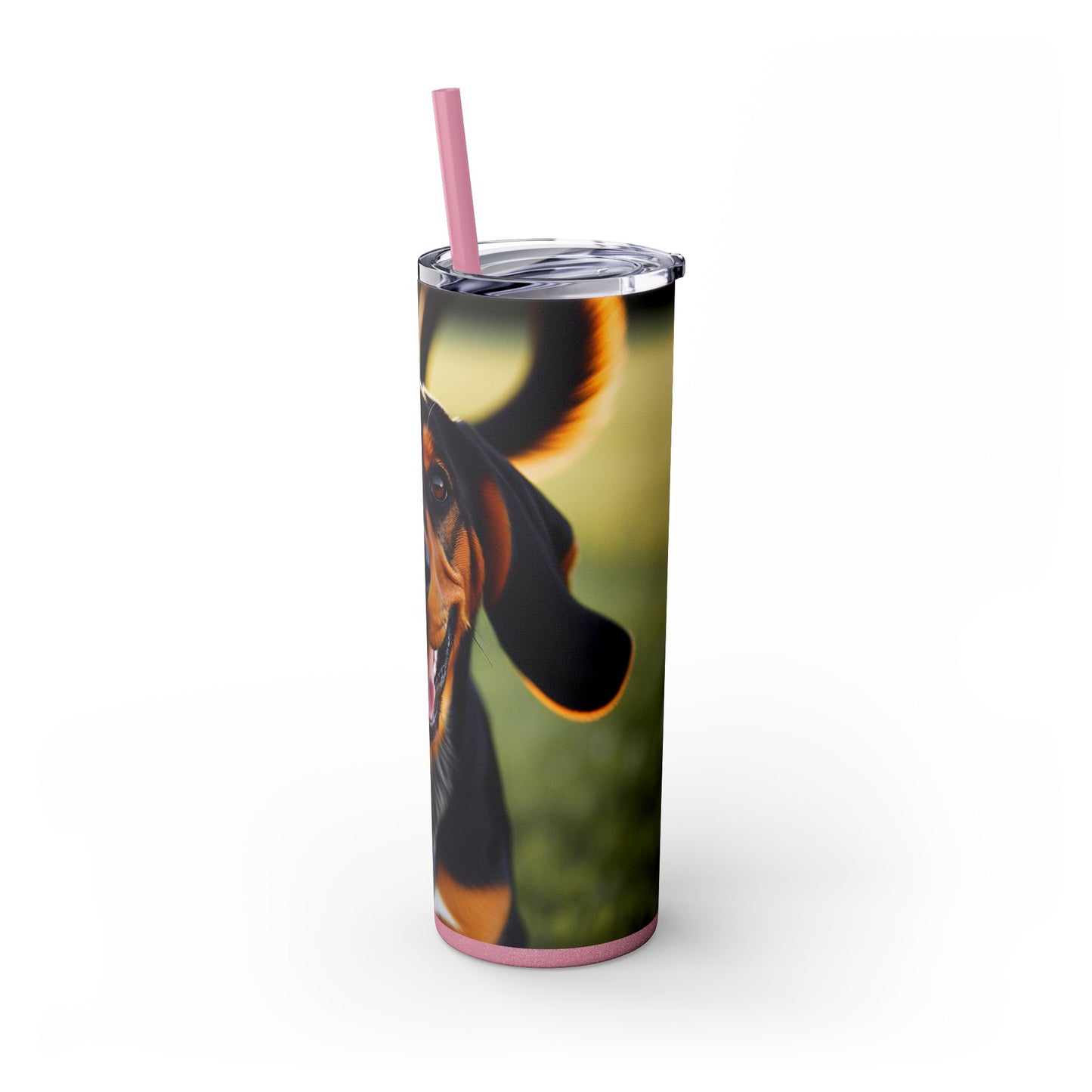 Black and Tan Coonhound Tumbler with Straw, 20oz