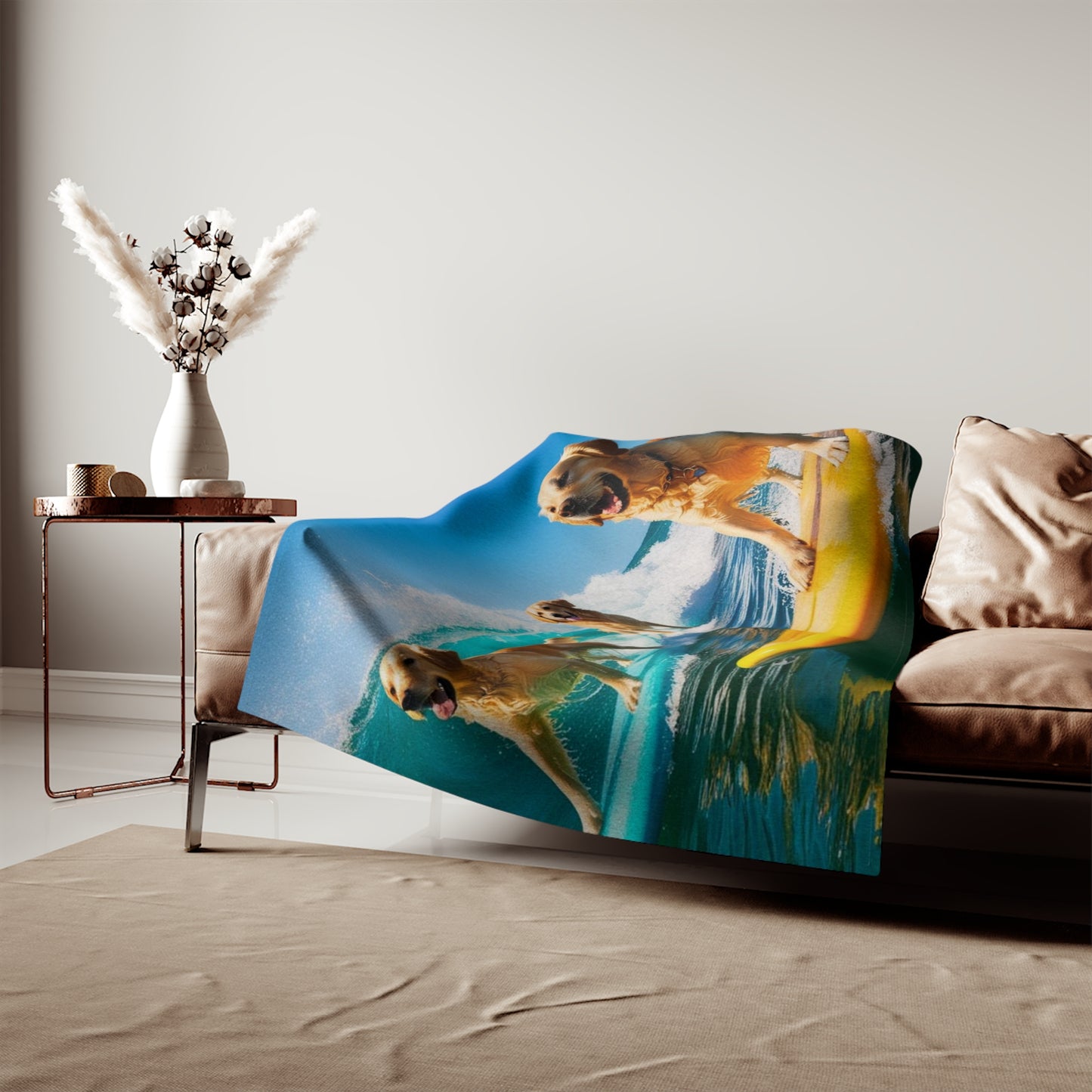 Surf Dogs Sweatshirt Blanket