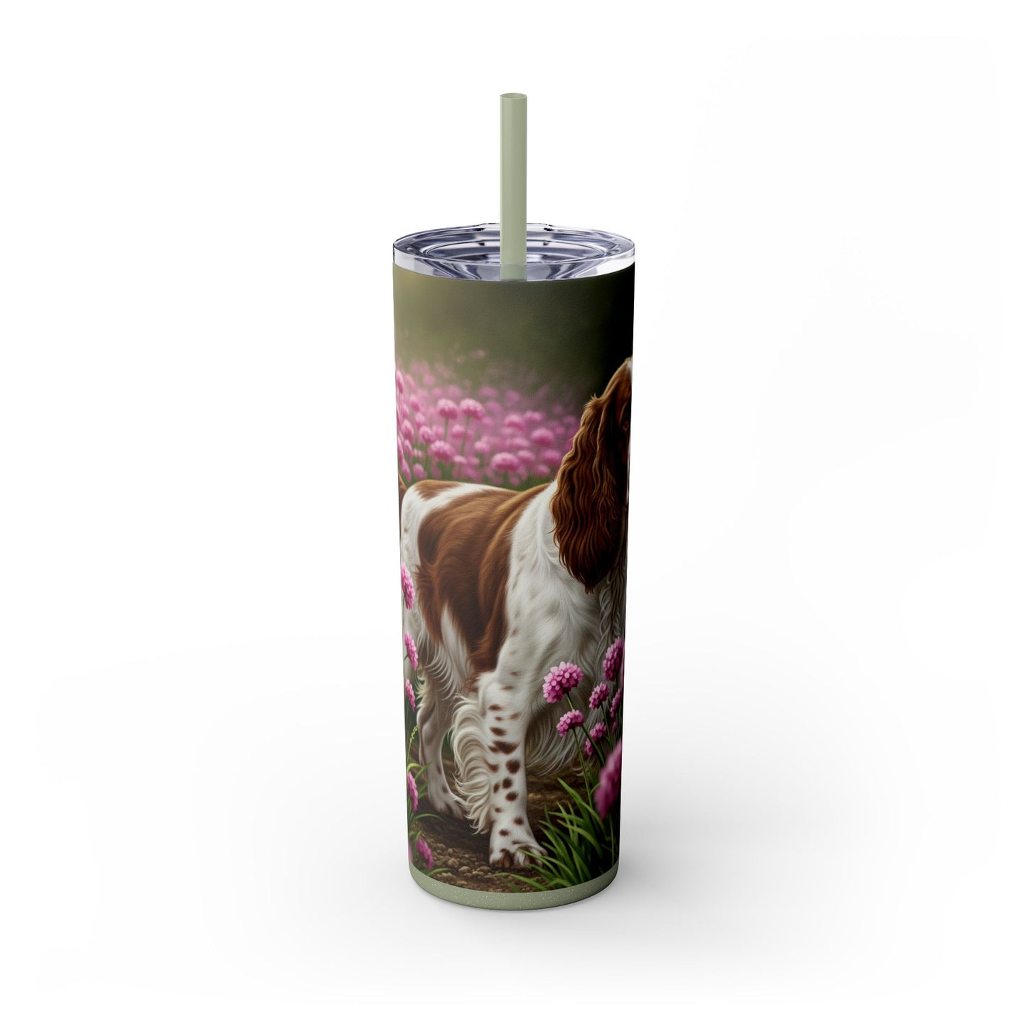 English Springer Spaniel Skinny Tumbler with Straw, 20oz