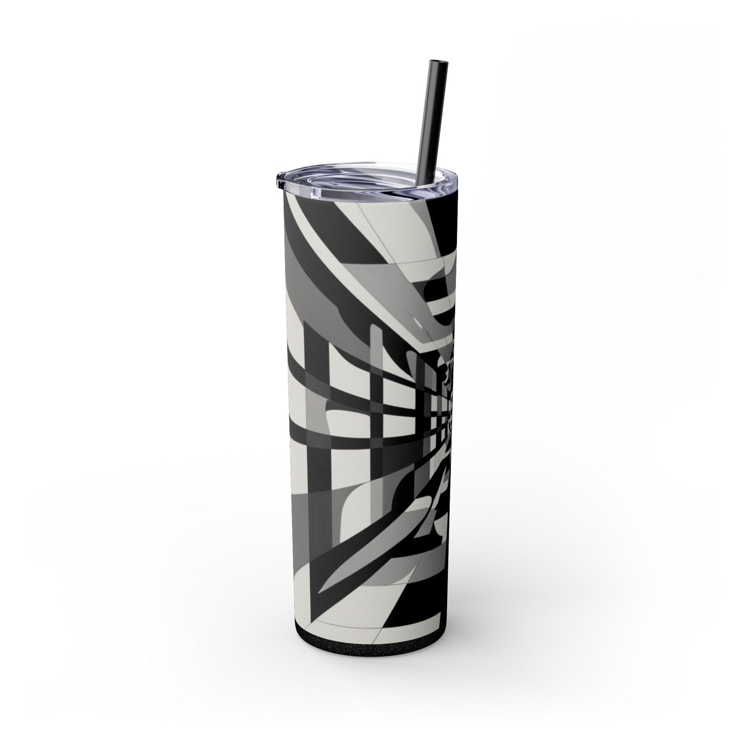 Optical Illusion Skinny Tumbler with Straw, 20oz