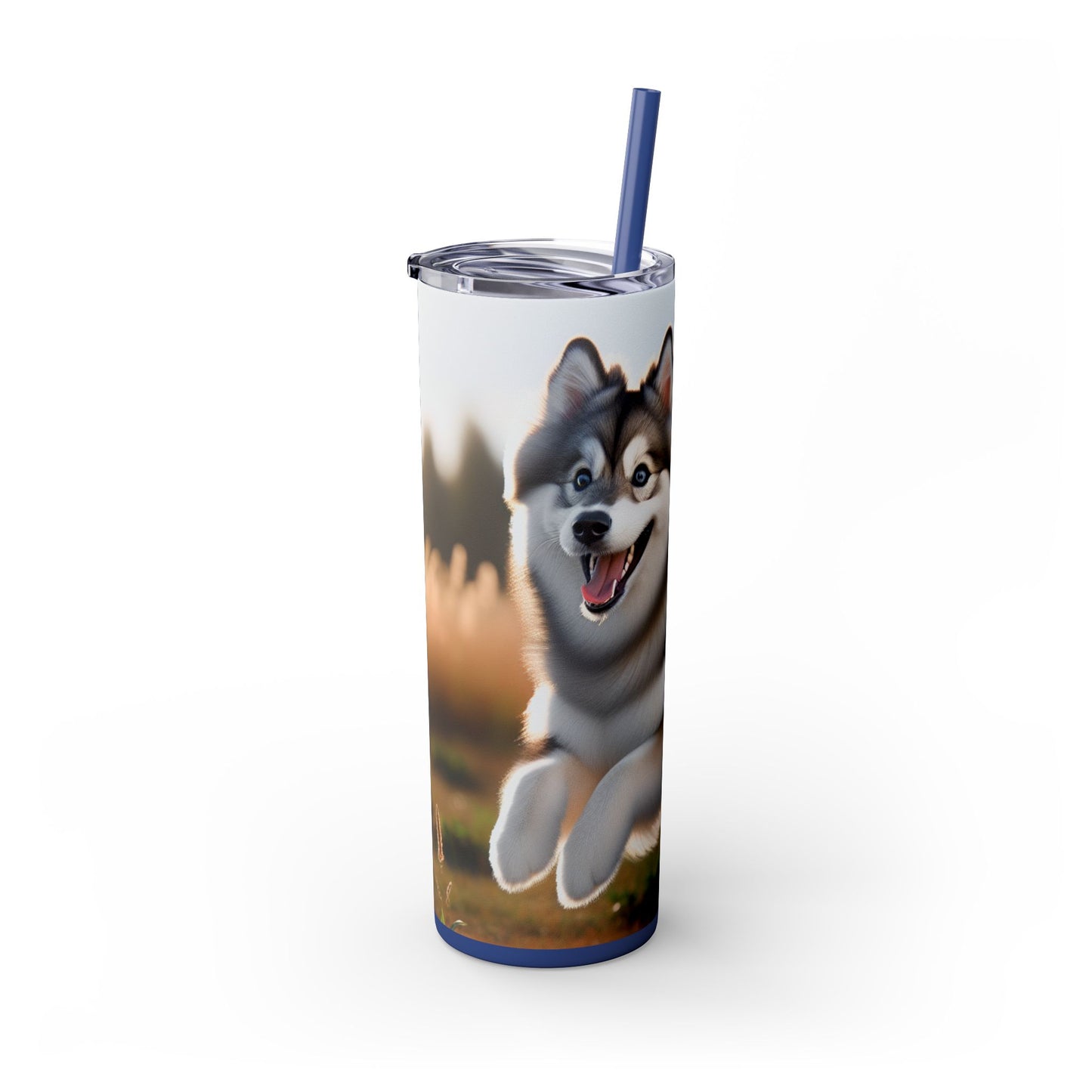 Alaskan Klee Kai Skinny Tumbler with Straw, 20oz