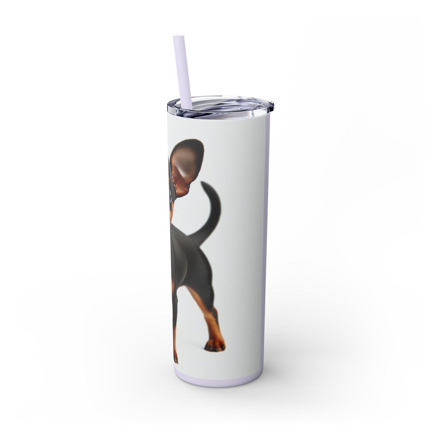 Miniature Pinscher Skinny Tumbler with Straw, 20oz