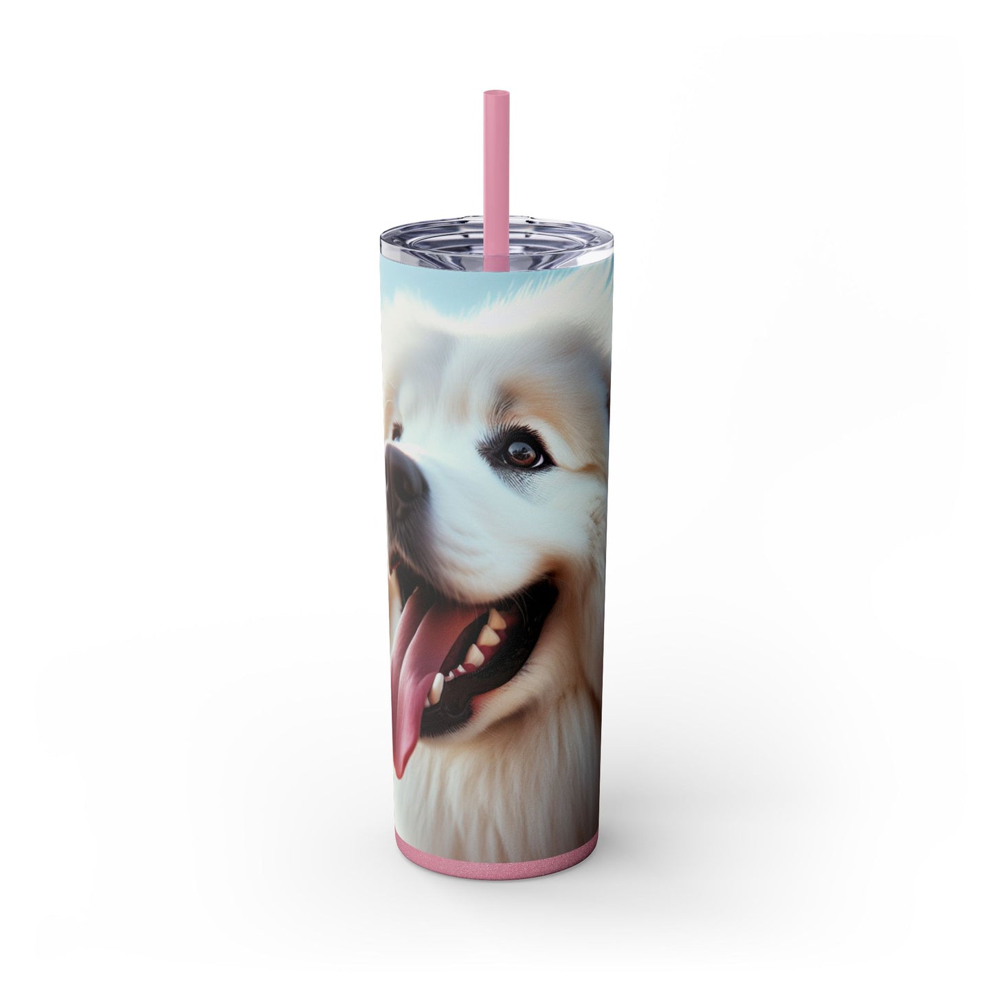 Pyrenean Mountain Dog Skinny Tumbler with Straw, 20oz