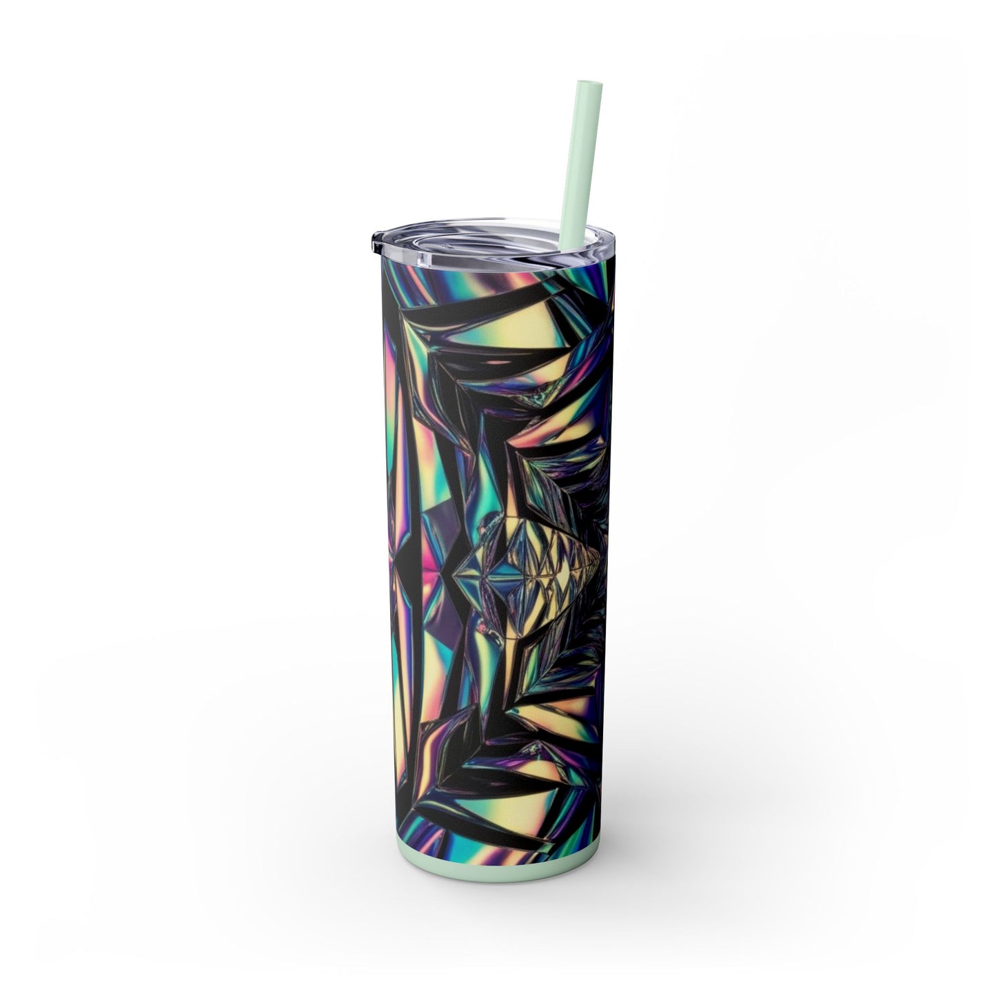 Optical Illusion Skinny Tumbler with Straw, 20oz