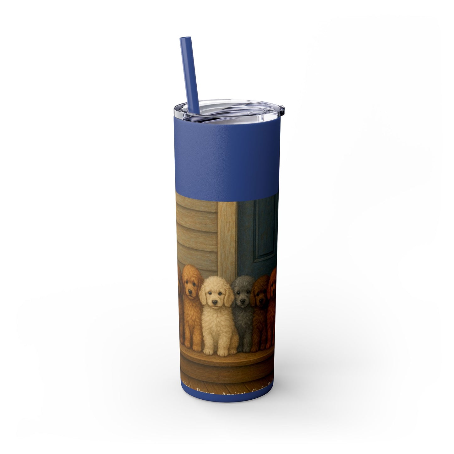 Poodle puppies Tumbler with Straw, 20oz