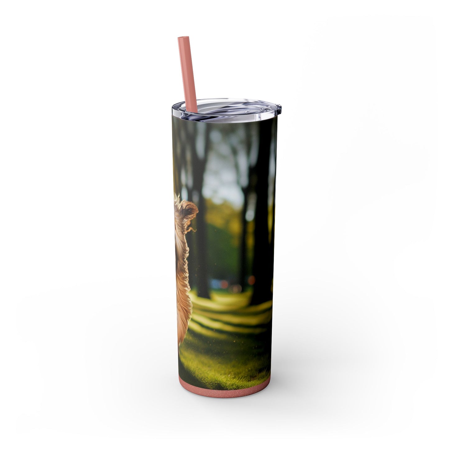 Polish Lowland Sheepdog Skinny Tumbler with Straw, 20oz
