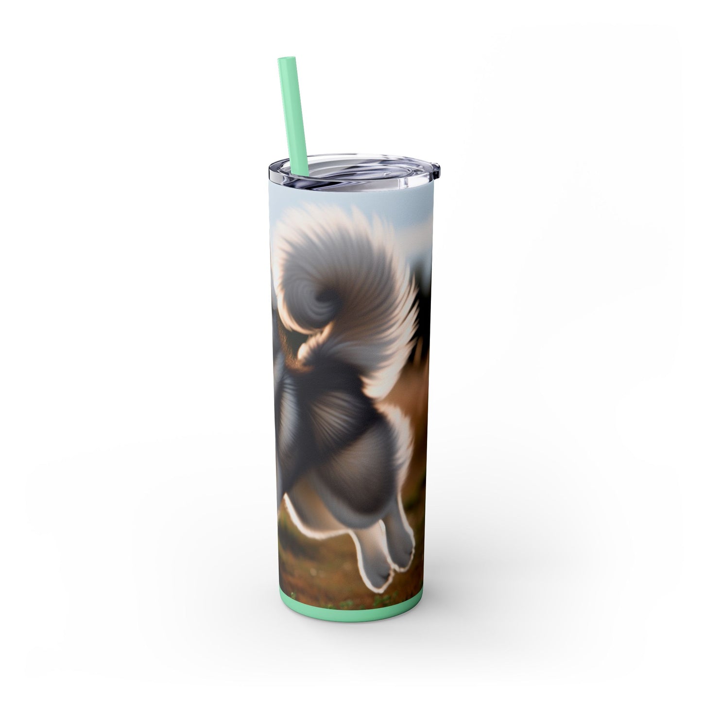 Alaskan Klee Kai Skinny Tumbler with Straw, 20oz