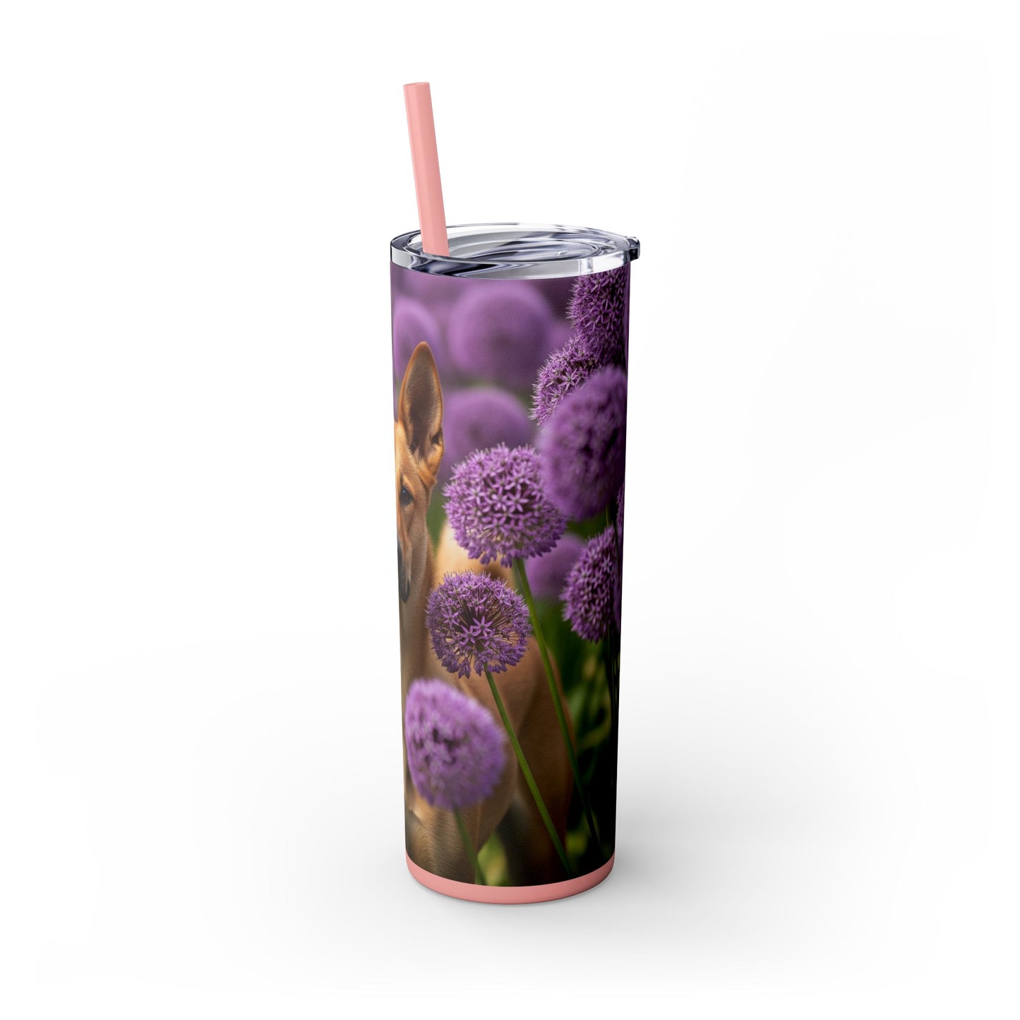 Canaan Dog Skinny Tumbler with Straw, 20oz