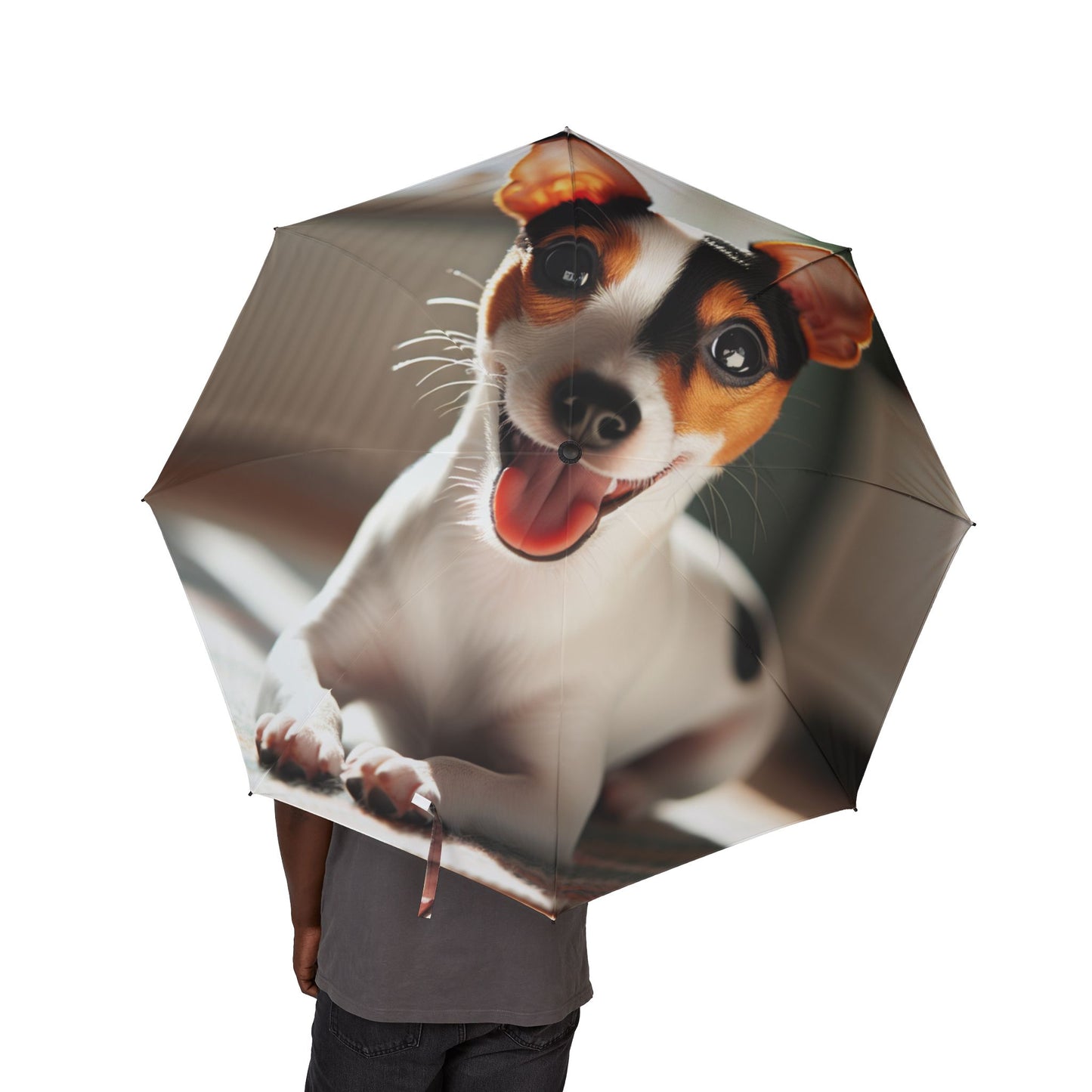 Toy Fox Terrier Semi-Automatic Foldable Umbrella