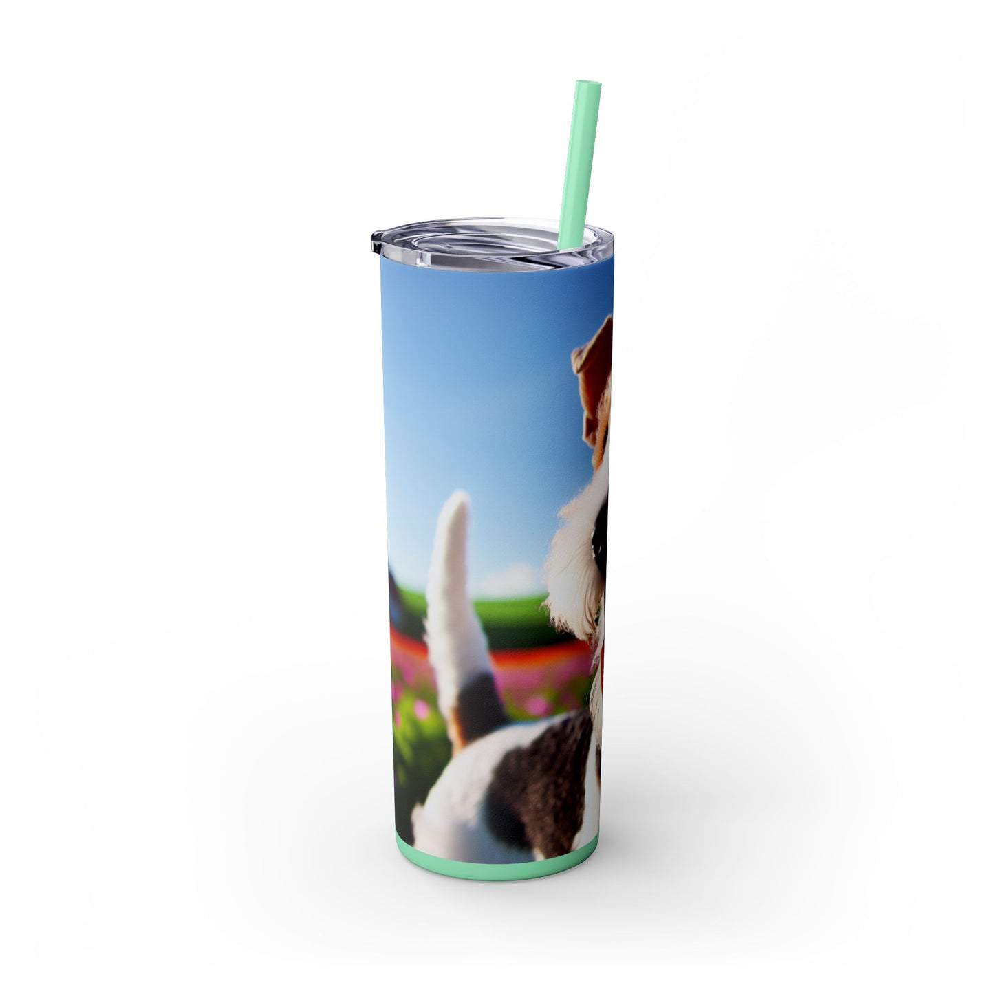 Wire Fox Terrier Skinny Tumbler with Straw, 20oz