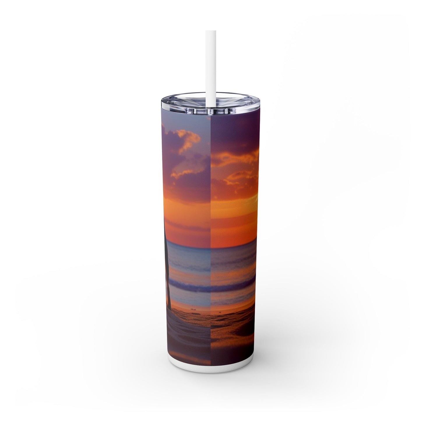 Rottweiler Love Skinny Tumbler with Straw, 20oz