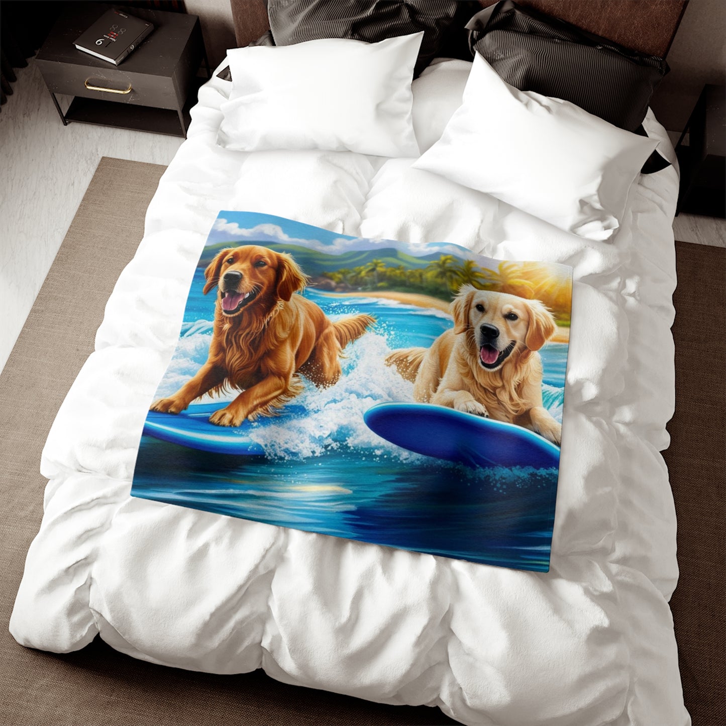 Surf Dogs Sweatshirt Blanket