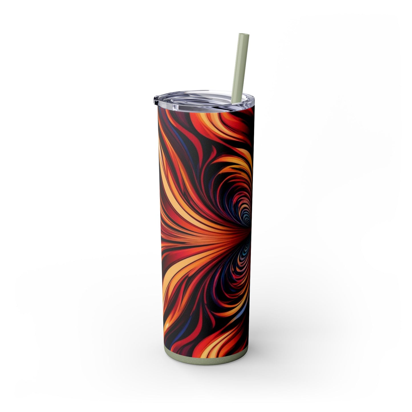 Optical Illusion Skinny Tumbler with Straw, 20oz