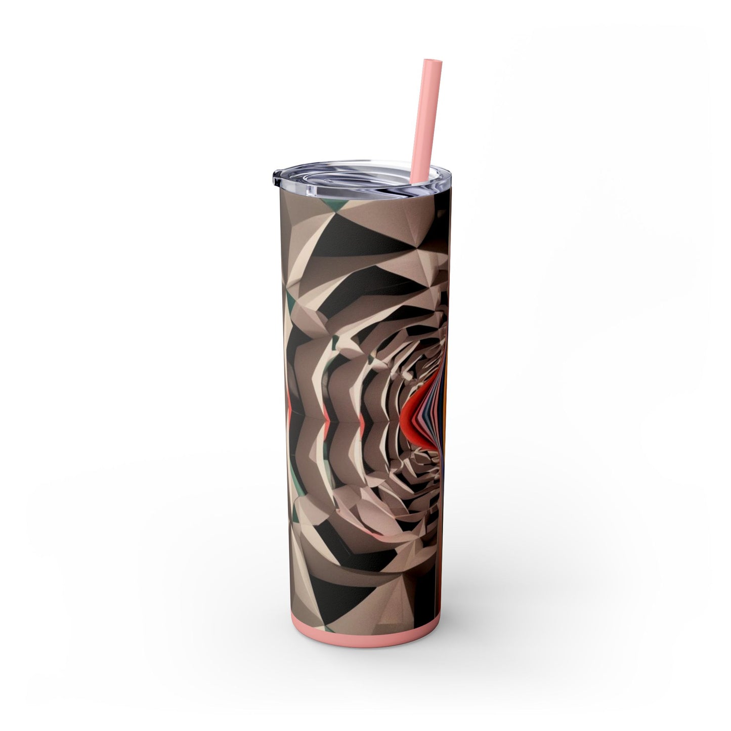 Optical Illusion Skinny Tumbler with Straw, 20oz