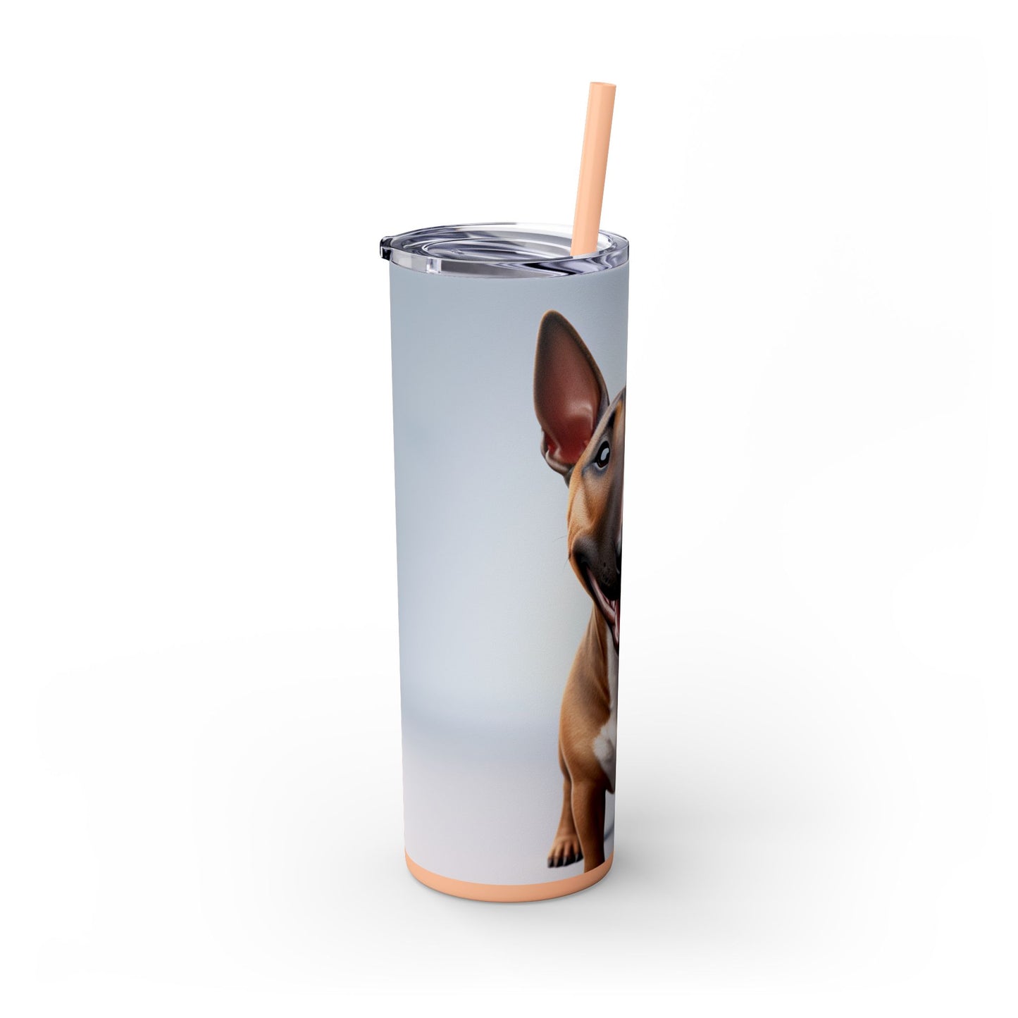 Miniature Bull Terrier Tumbler with Straw, 20oz