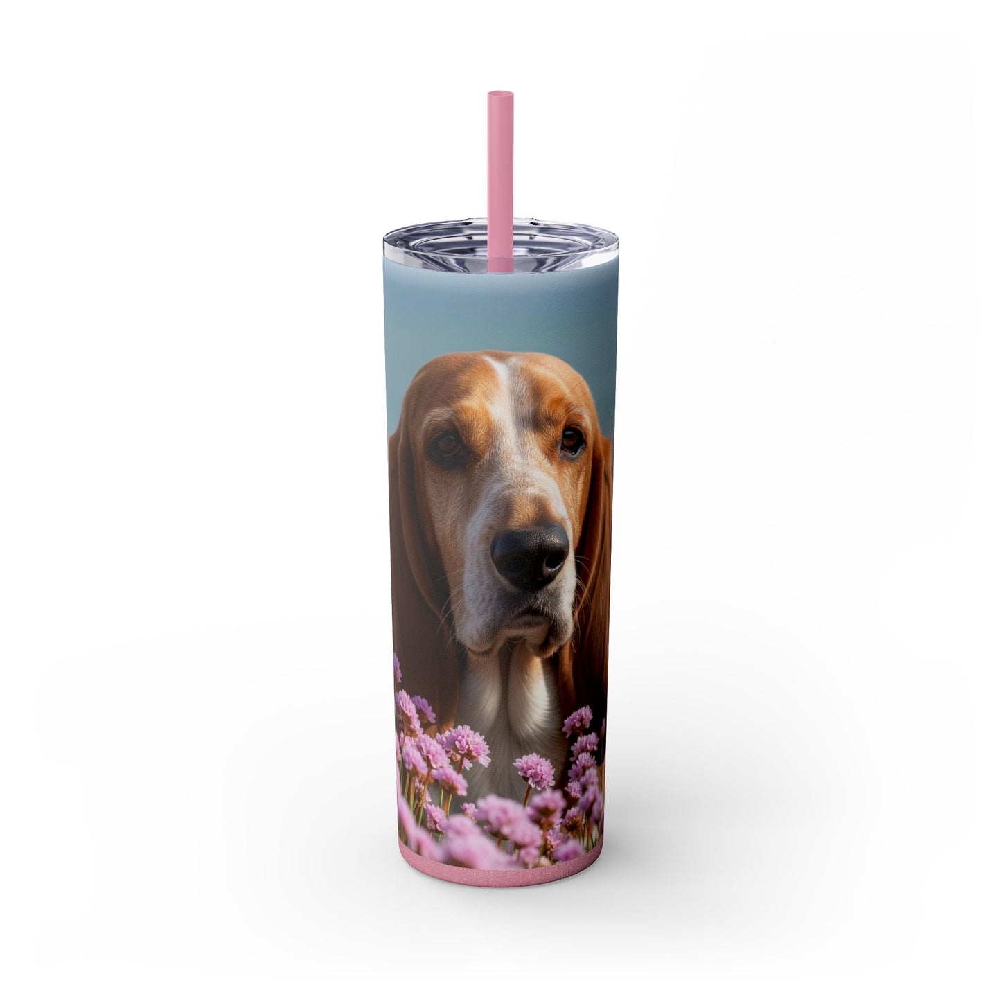 Basset Fauve de Bretagne Skinny Tumbler with Straw, 20oz