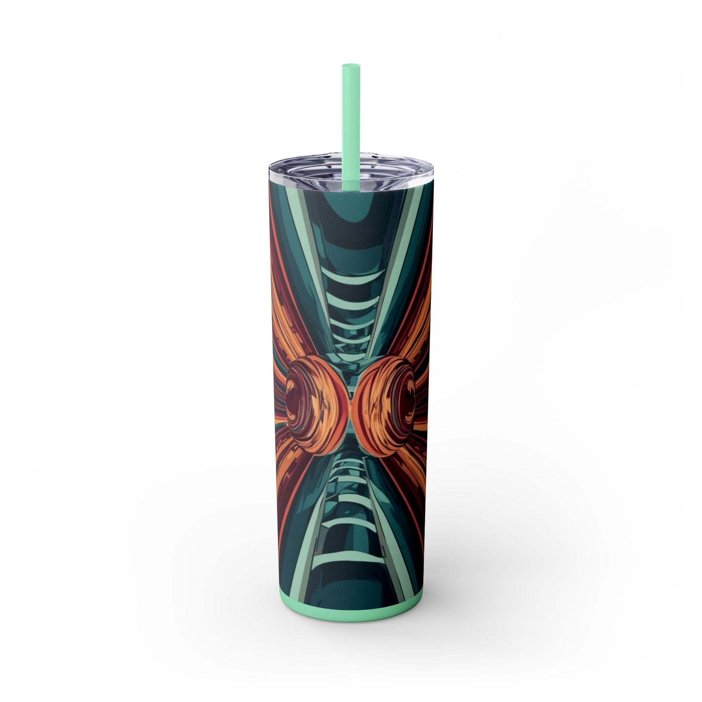 Optical Illusion Skinny Tumbler with Straw, 20oz
