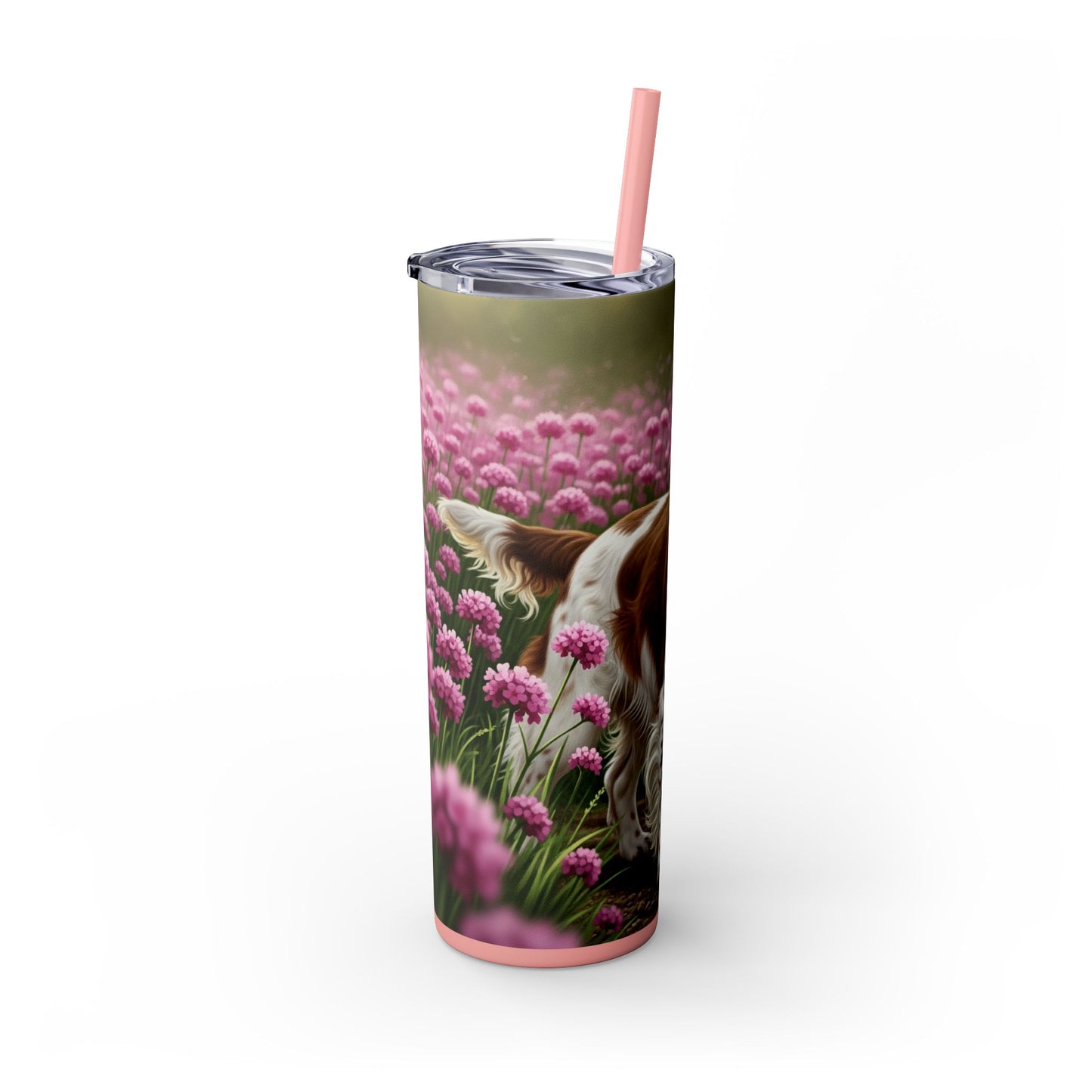English Springer Spaniel Skinny Tumbler with Straw, 20oz